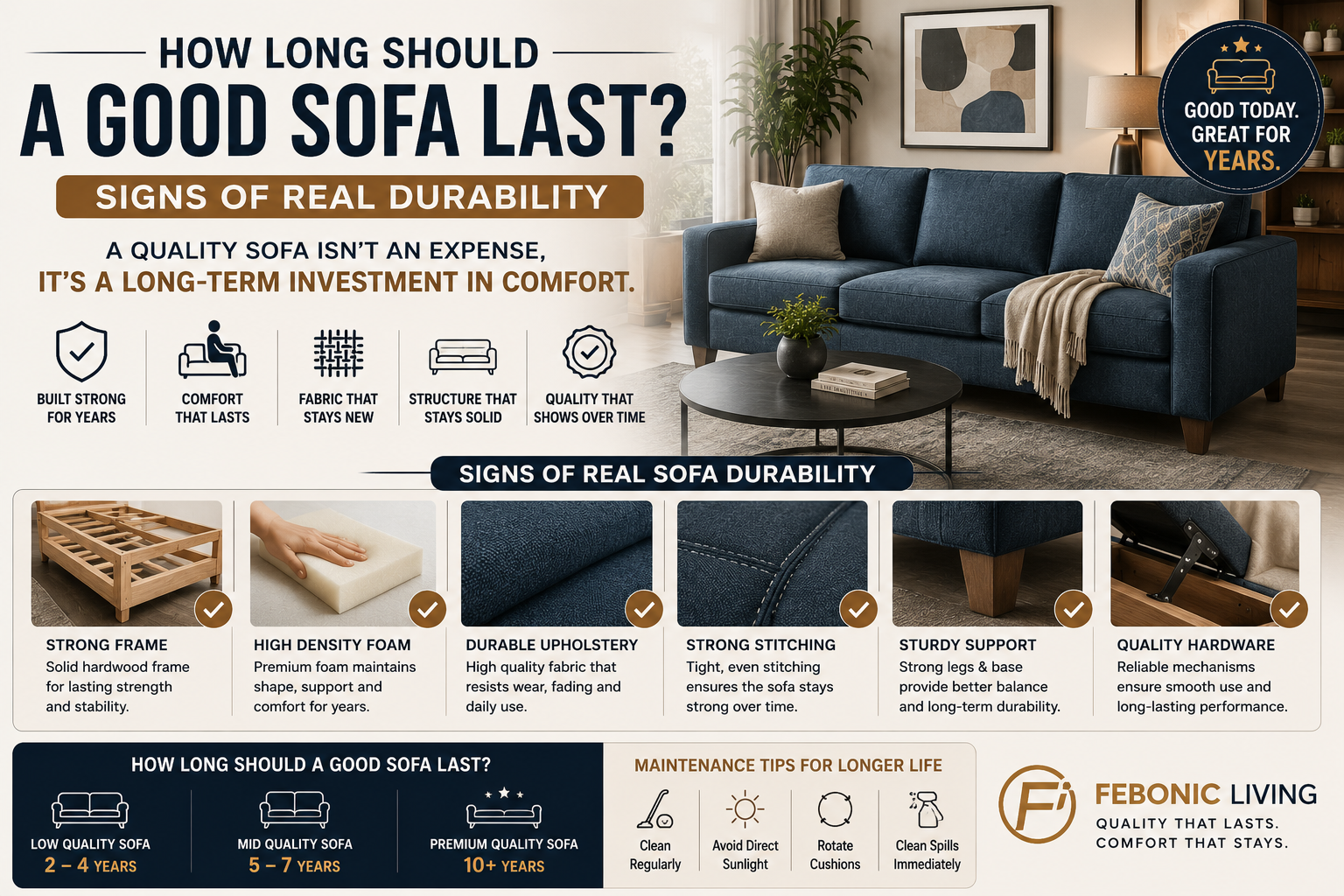 🛋️ How Long Should a Good Sofa Last? Signs of Real Durability (2026 Guide)