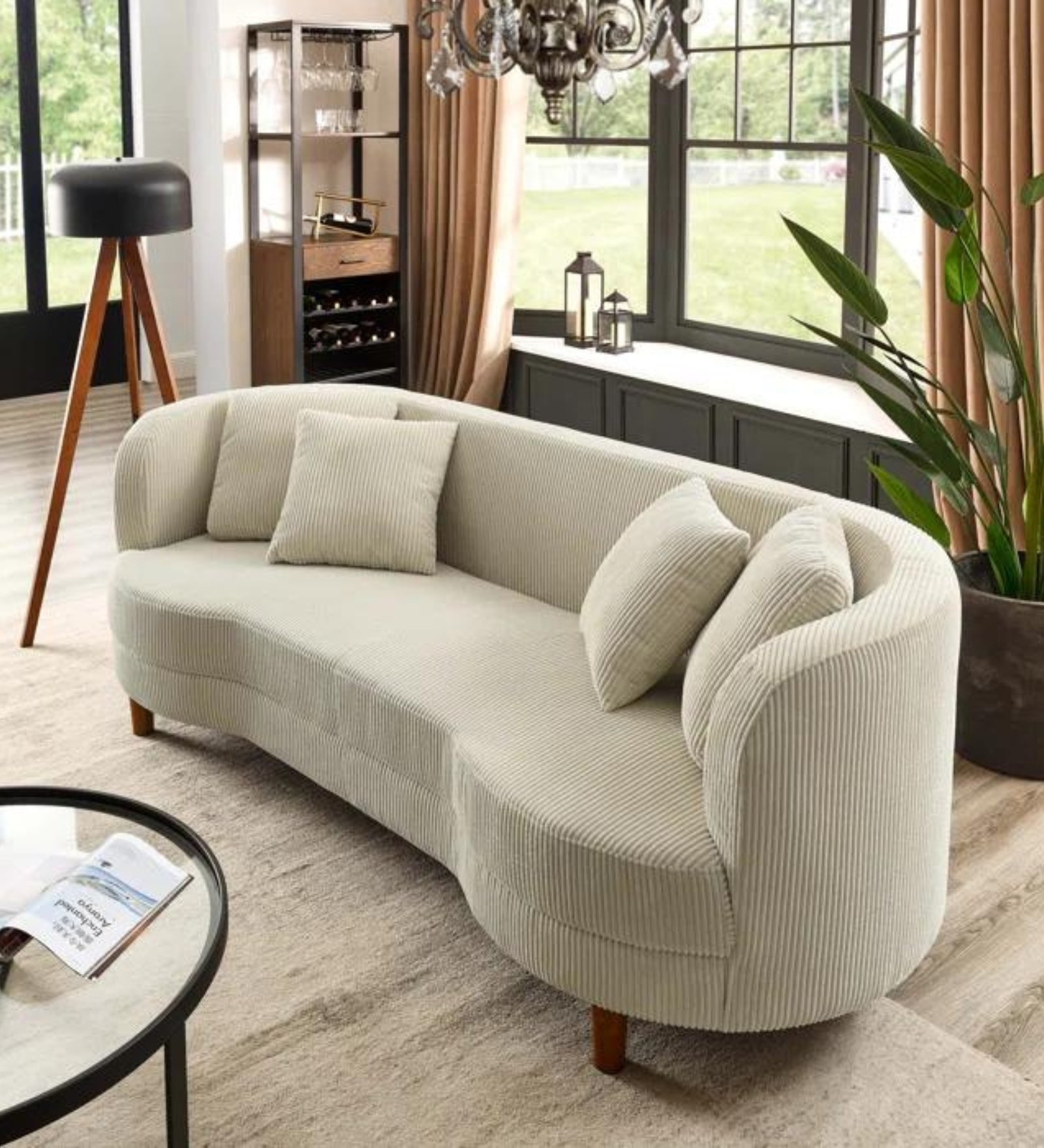 Rola Fabric 3 Seater Sofa In Ivory Cream Colour - Febonic Living