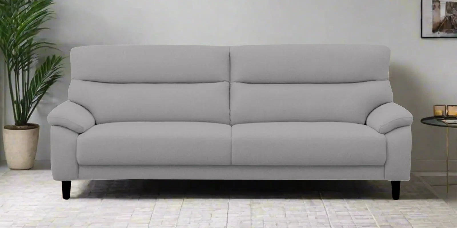 Zibby Fabric 3 Seater Sofa In Dim Grey Colour Febonic Living