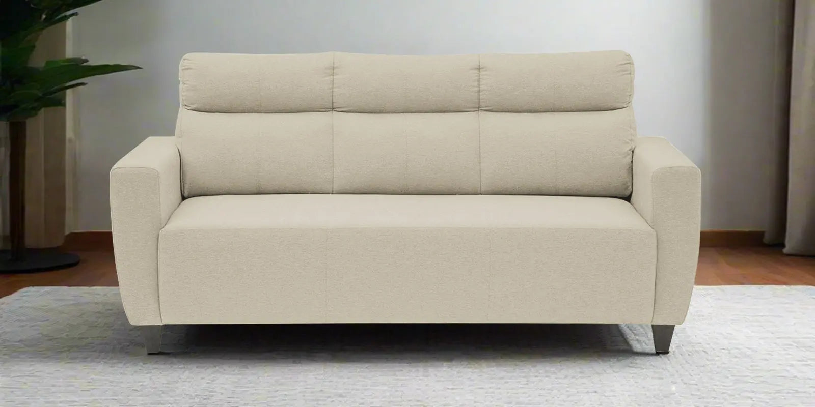 Burban Fabric 3 Seater Sofa In Maple Cream Colour Febonic Living