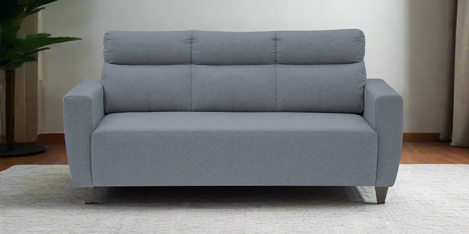 Burban Fabric 3 Seater Sofa In Winter Grey Colour Febonic Living
