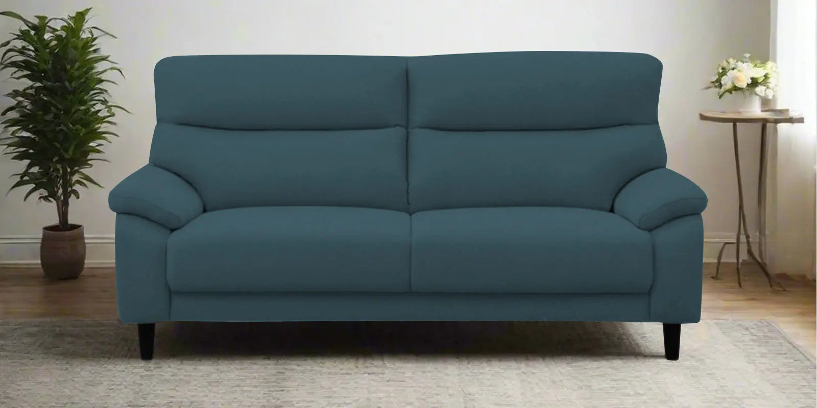 Zibby Fabric 2 Seater Sofa In Sea Blue Colour Febonic Living