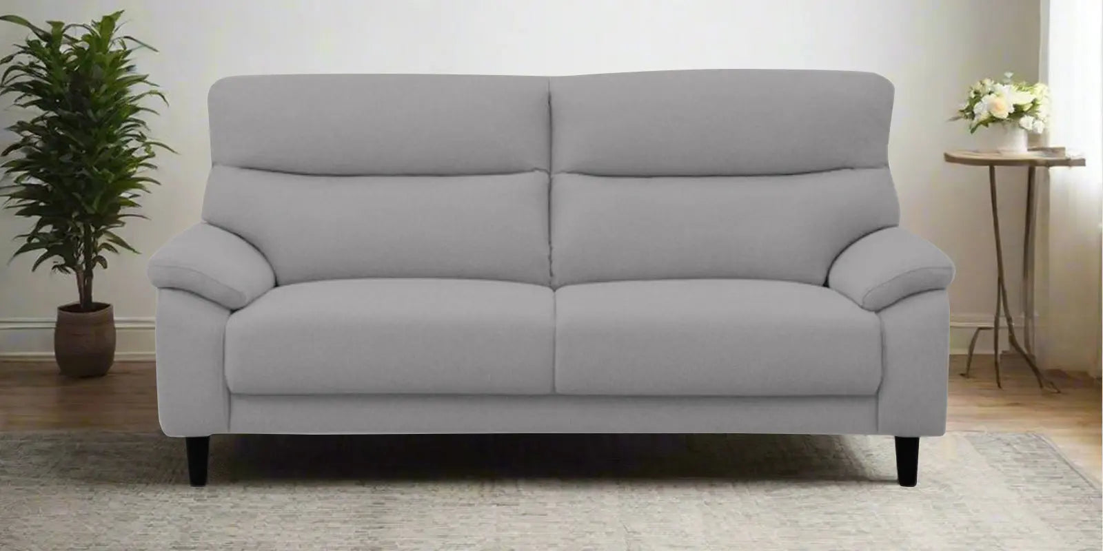 Zibby Fabric 2 Seater Sofa In Dim Grey Colour Febonic Living