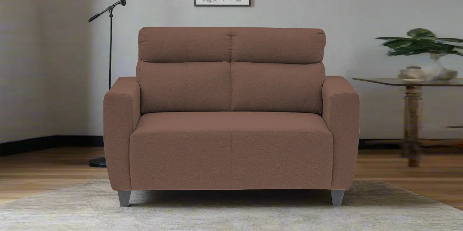 Burban Fabric 2 Seater Sofa In Latte Brown Colour Febonic Living