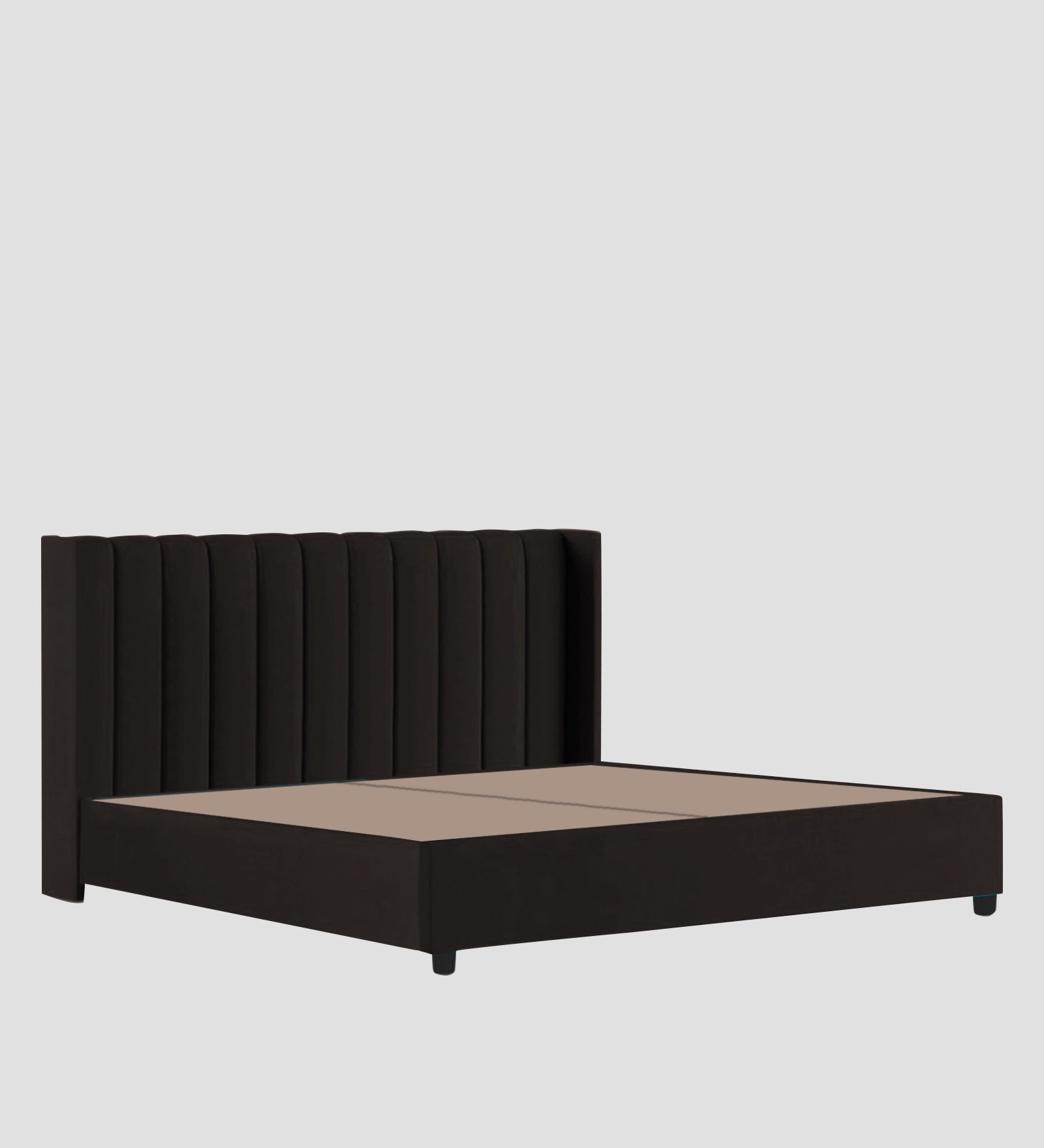 Colina Fabric Queen Size Bed In Cara Brown Colour With Box Storage - Febonic Living