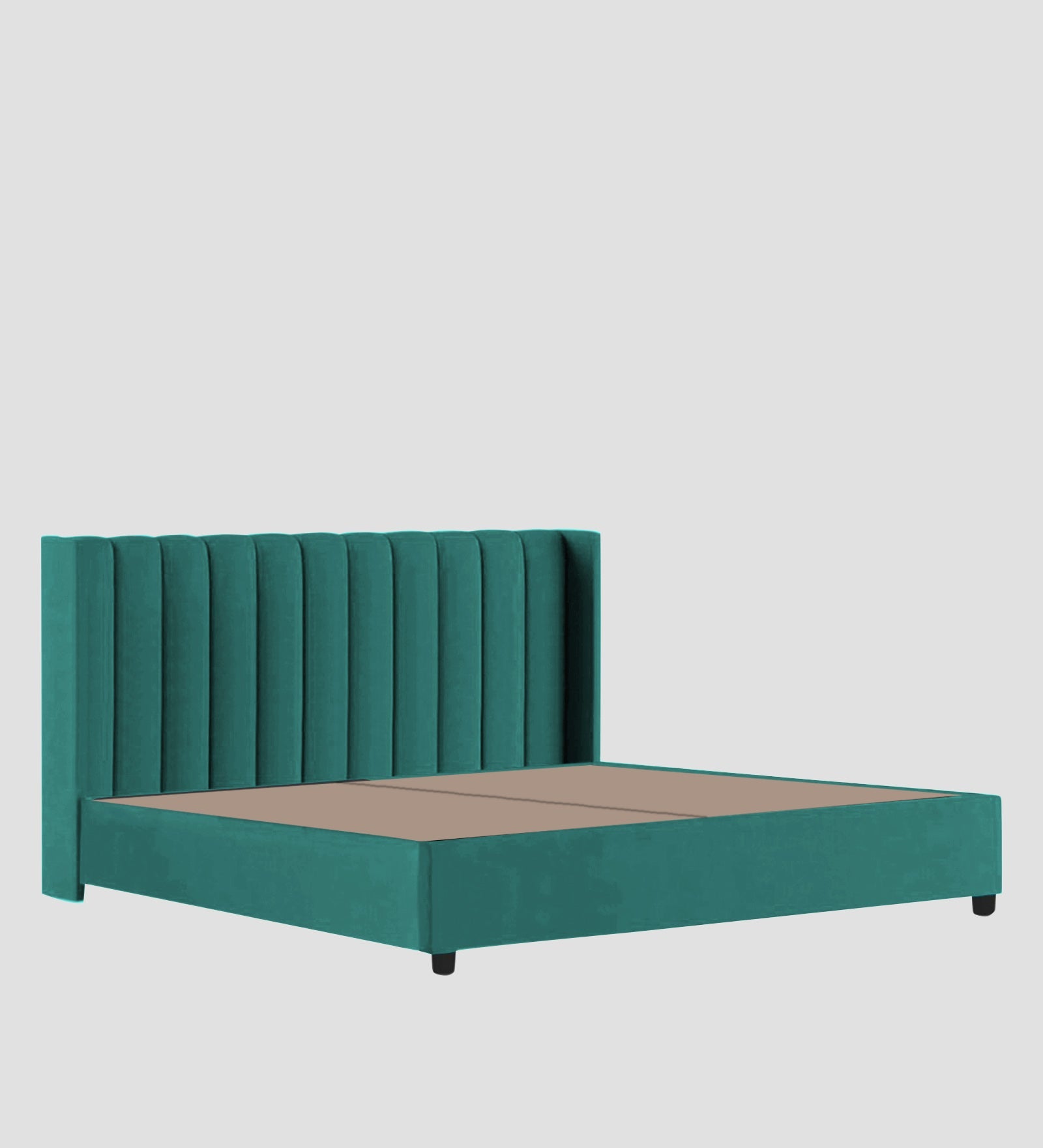 Colina Fabric Queen Size Bed In Sea Green Colour With Box Storage - Febonic Living