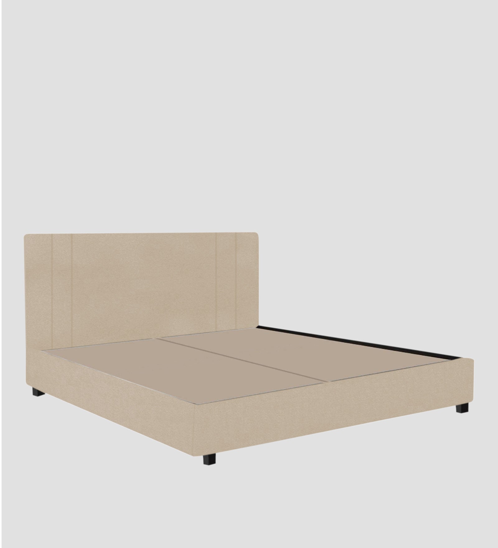 Asyra Velvet King Size Bed in Cream Beige Colour With Box Storage