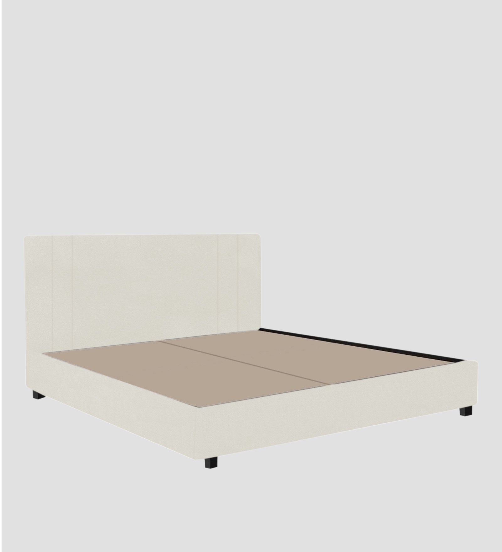 Asyra Velvet Upholstered King Size Bed In Warm White Colour With Box Storage - Febonic Living