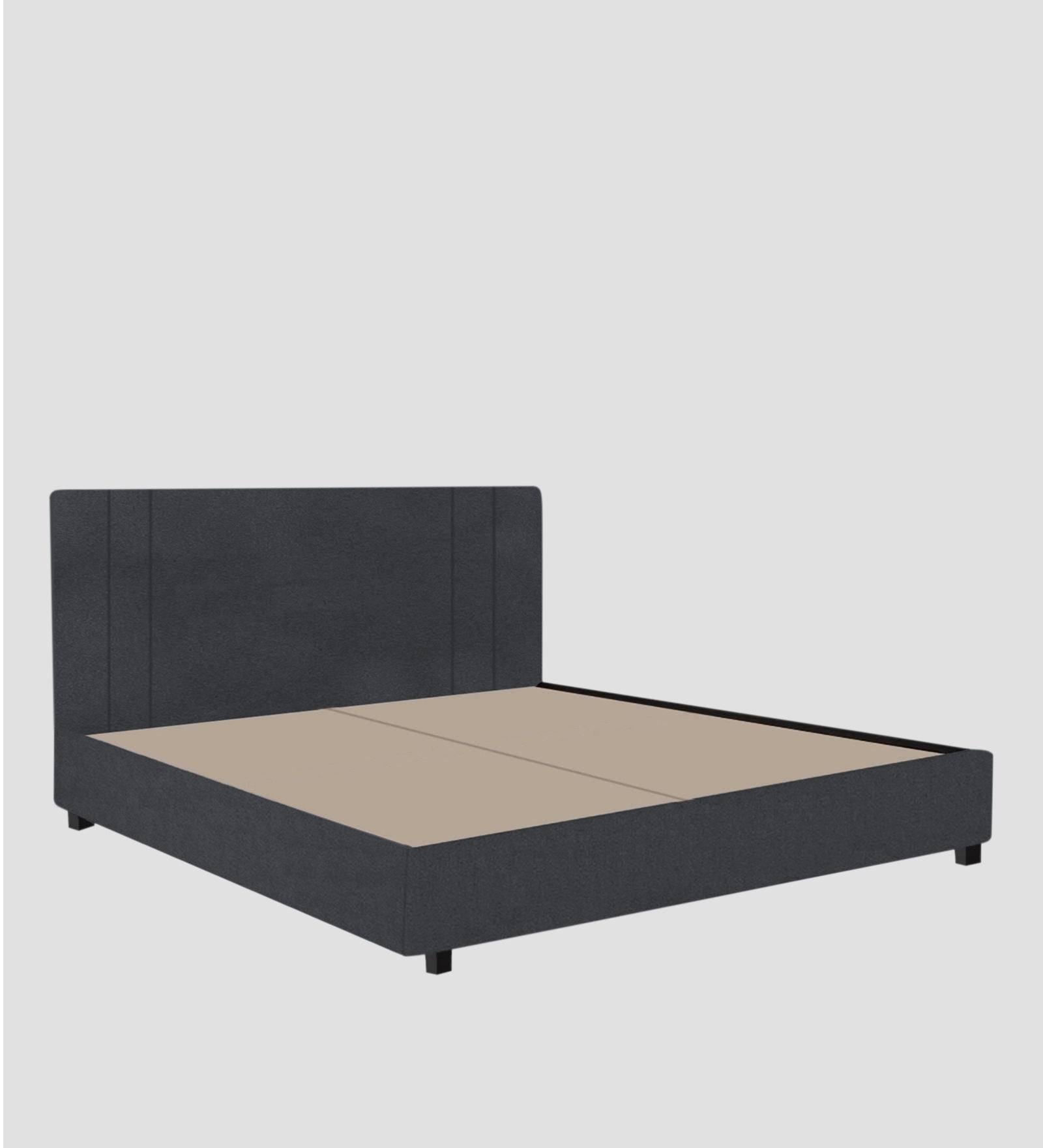 Asyra Velvet Queen Size Bed in Davy Grey Colour With Box Storage - Febonic Living