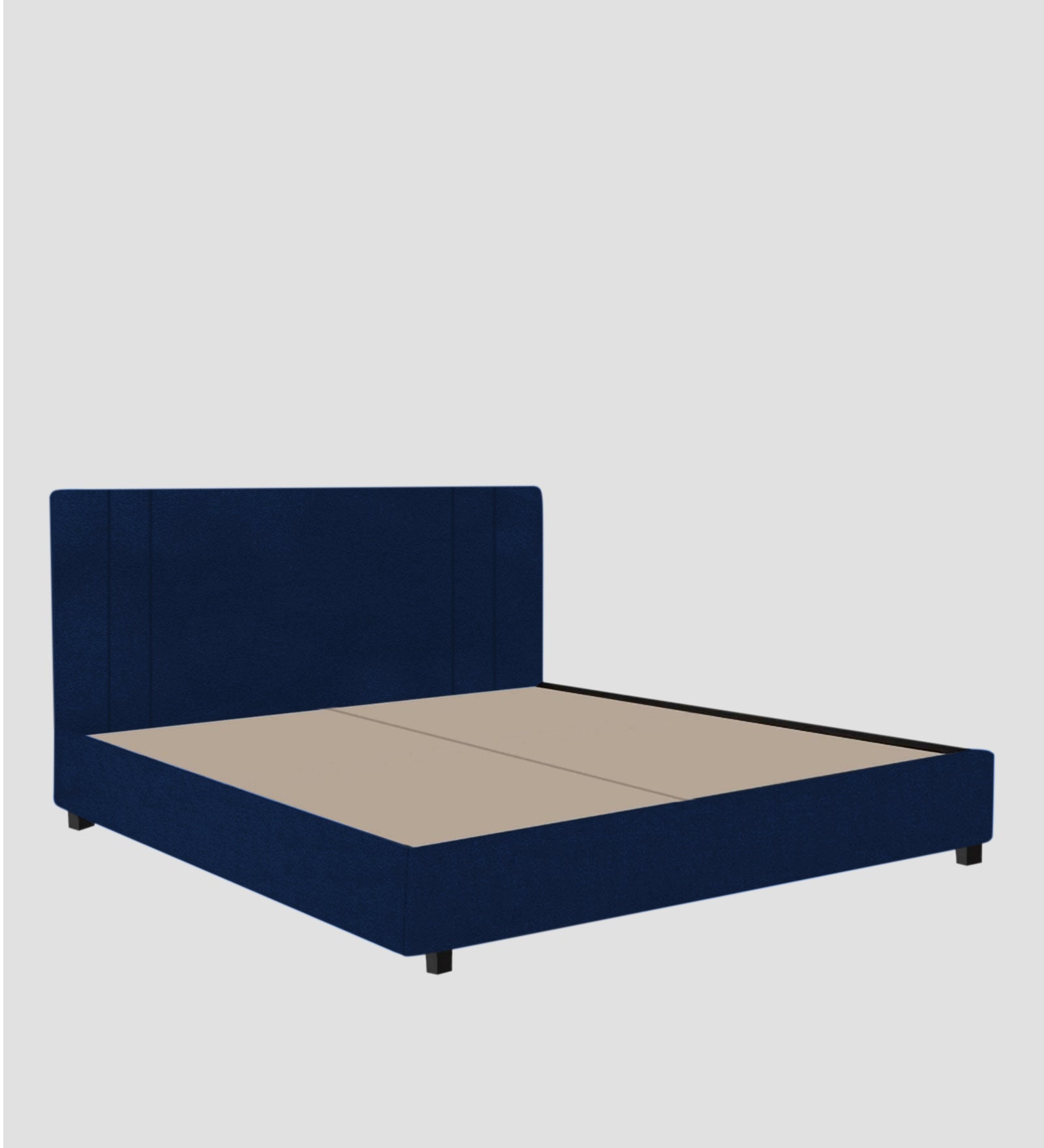 Asyra Velvet Upholstered King Size Bed In Imperial Blue Colour With Box Storage - Febonic Living