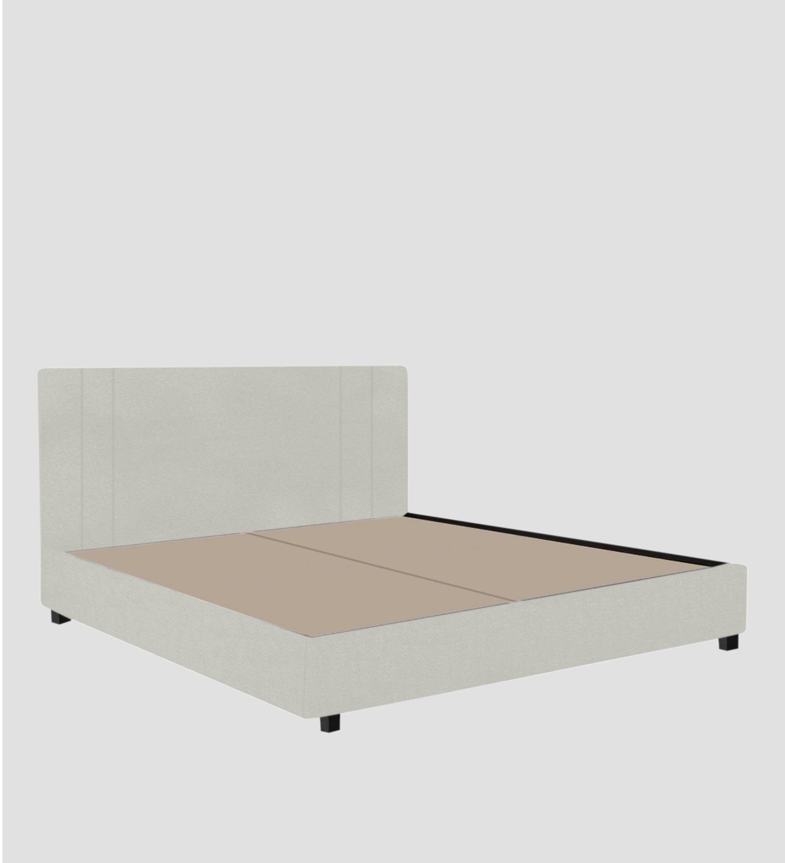Asyra Velvet Queen Size Bed in Bone Grey Colour With Box Storage - Febonic Living