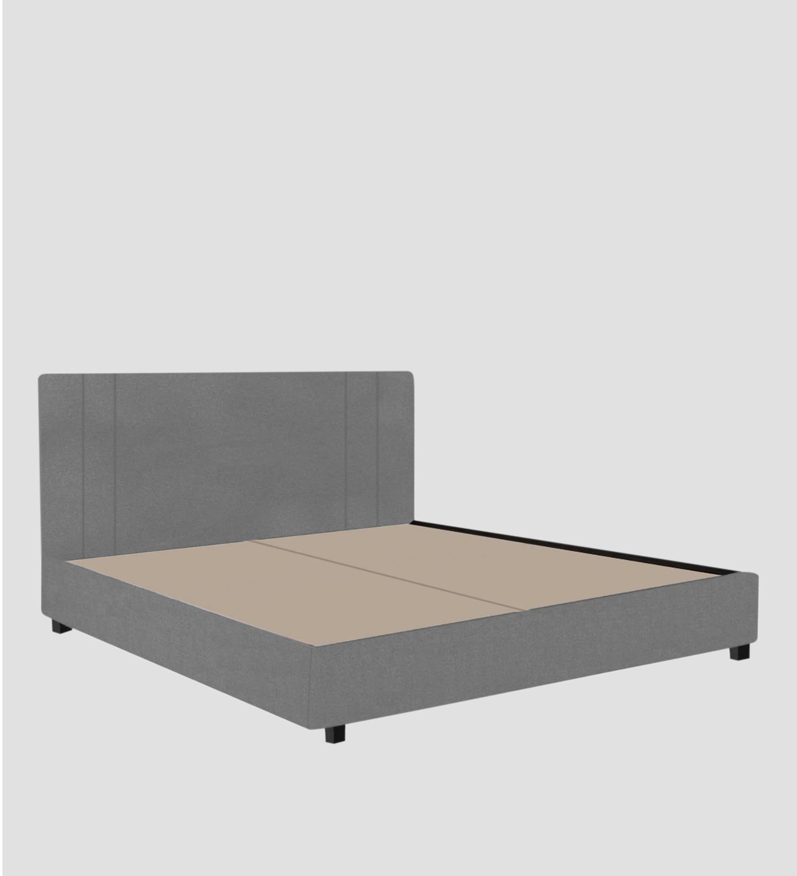 Asyra Velvet King Size Bed in Light Grey Colour With Box Storage