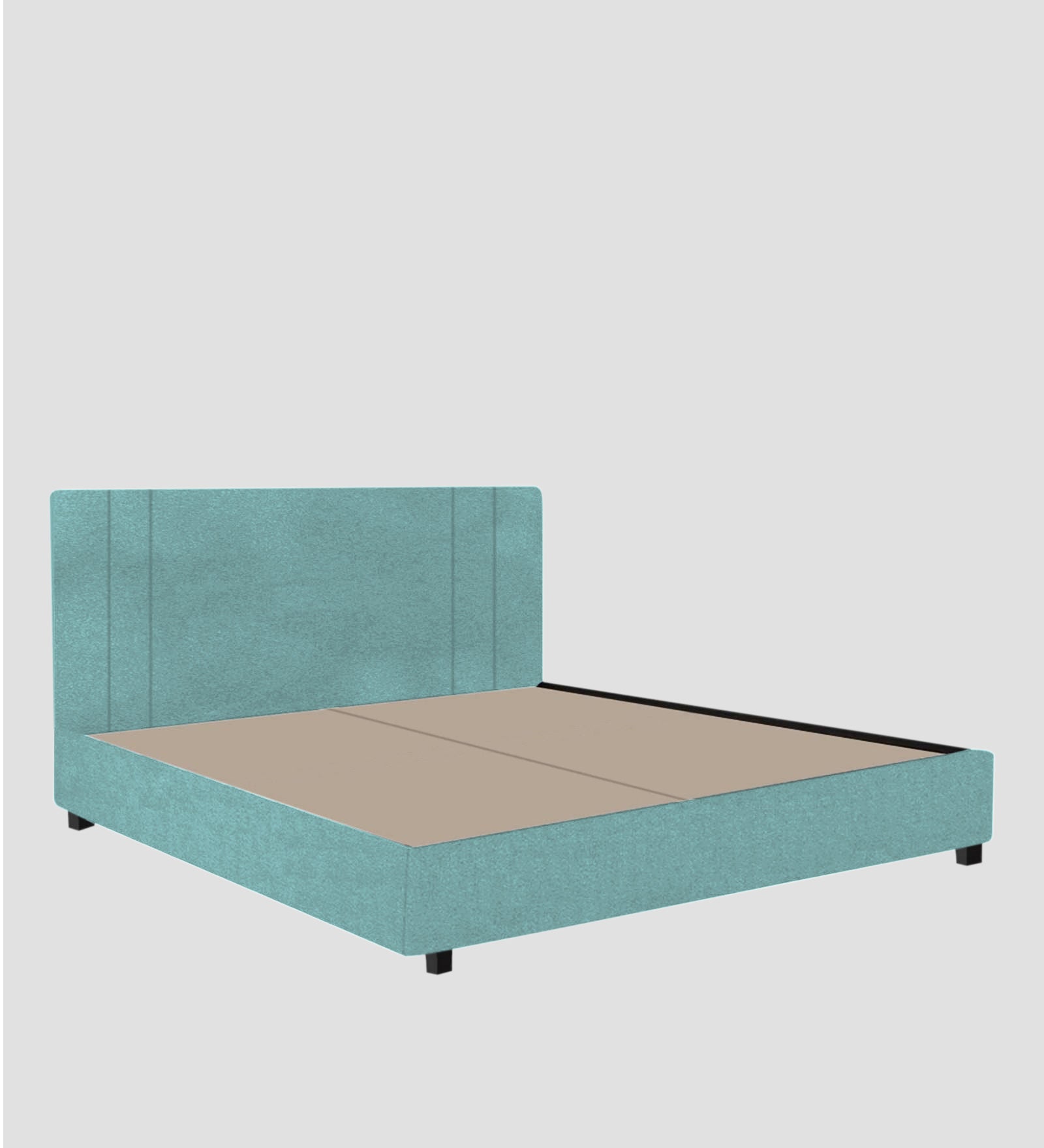 Asyra Velvet Queen Size Bed in Barmunda Aqua Colour With Box Storage - Febonic Living