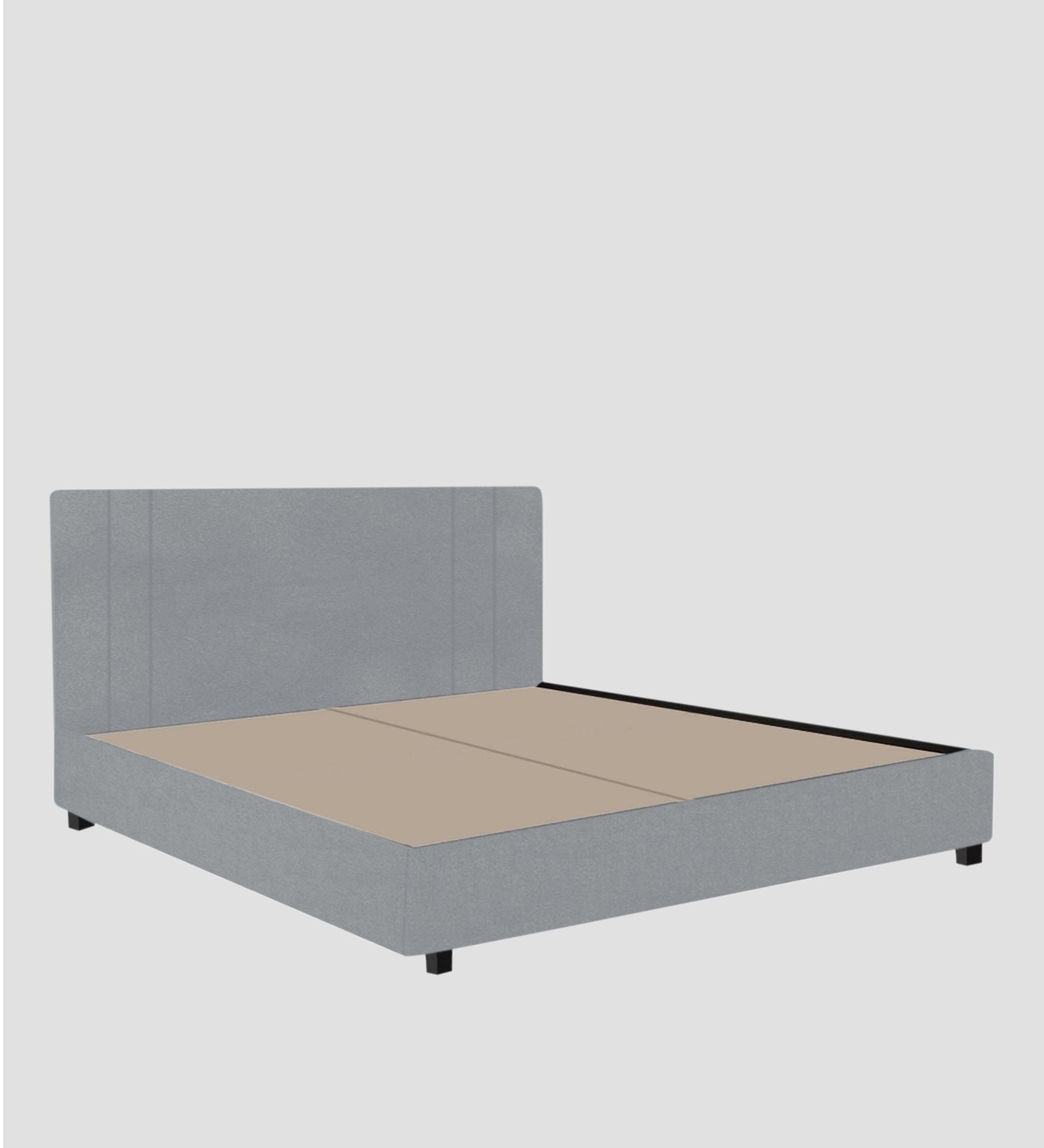 Asyra Velvet Queen Size Bed in Concrete Grey Colour With Box Storage - Febonic Living