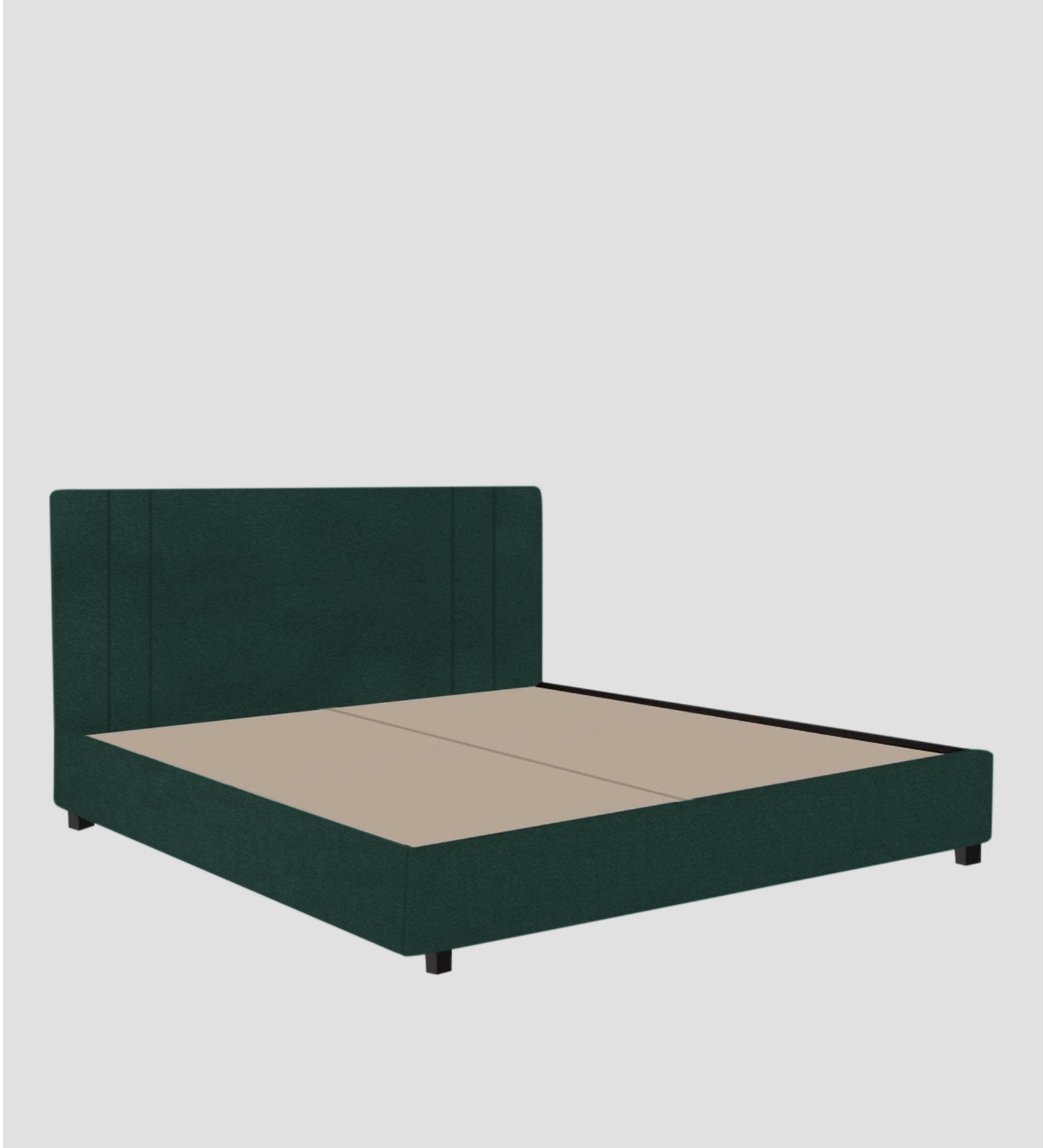 Asyra Velvet King Size Bed in Forest Green Colour With Box Storage