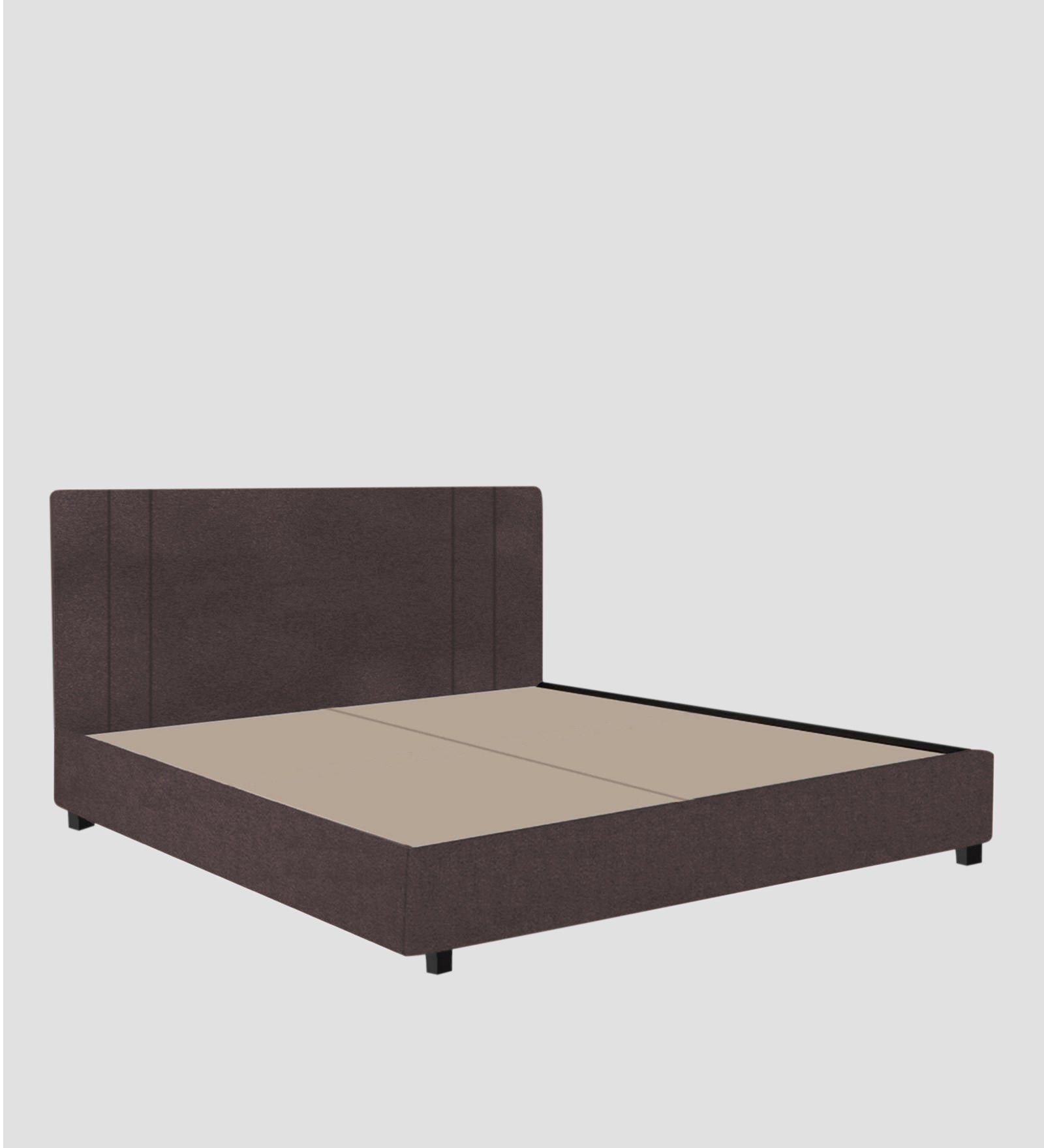 Asyra Velvet Queen Bed in Mocha Brown Colour With Box Storage - Febonic Living