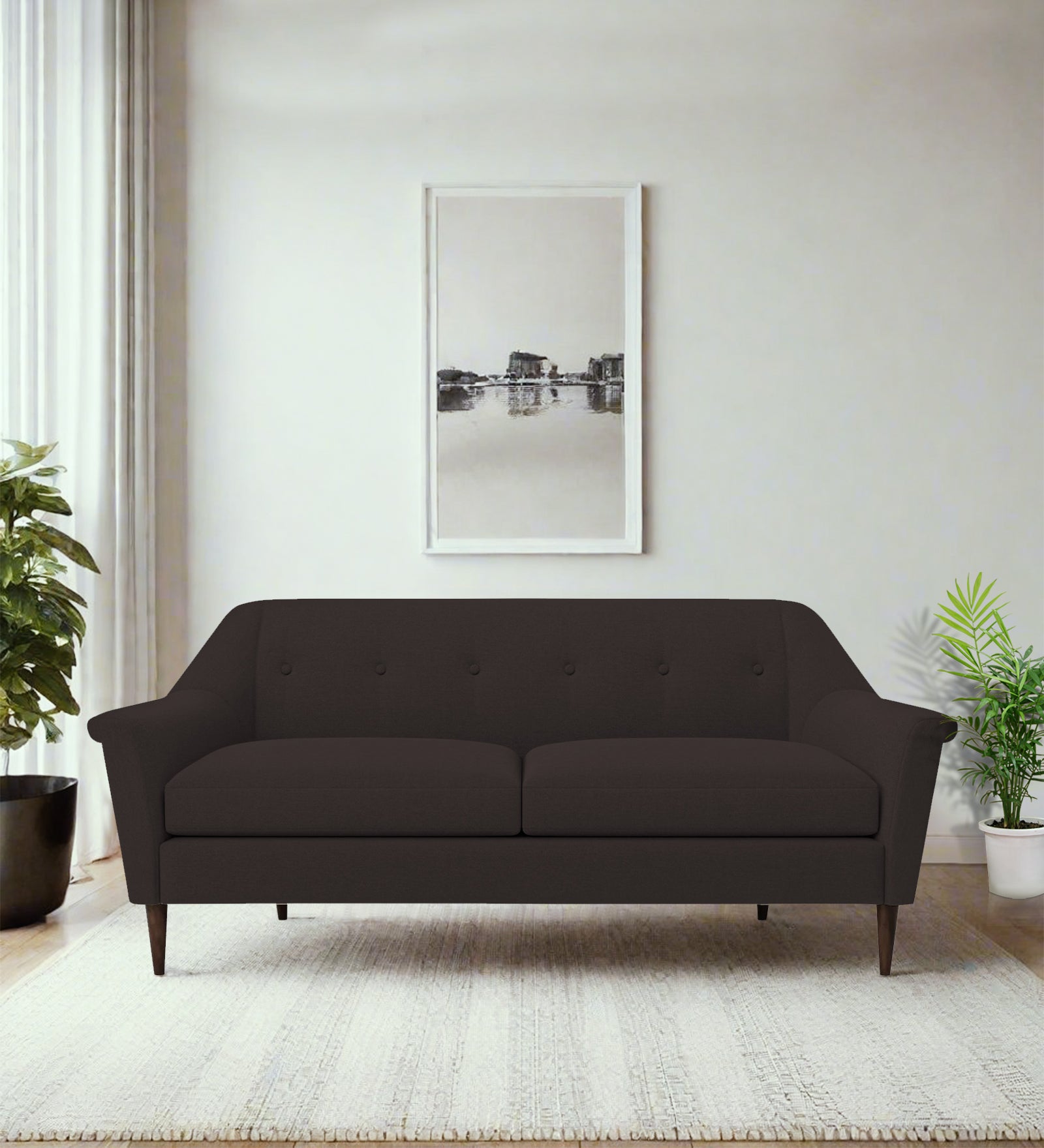 Homer Fabric 3 Seater Sofa In Pebble Brown Colour - Febonic Living