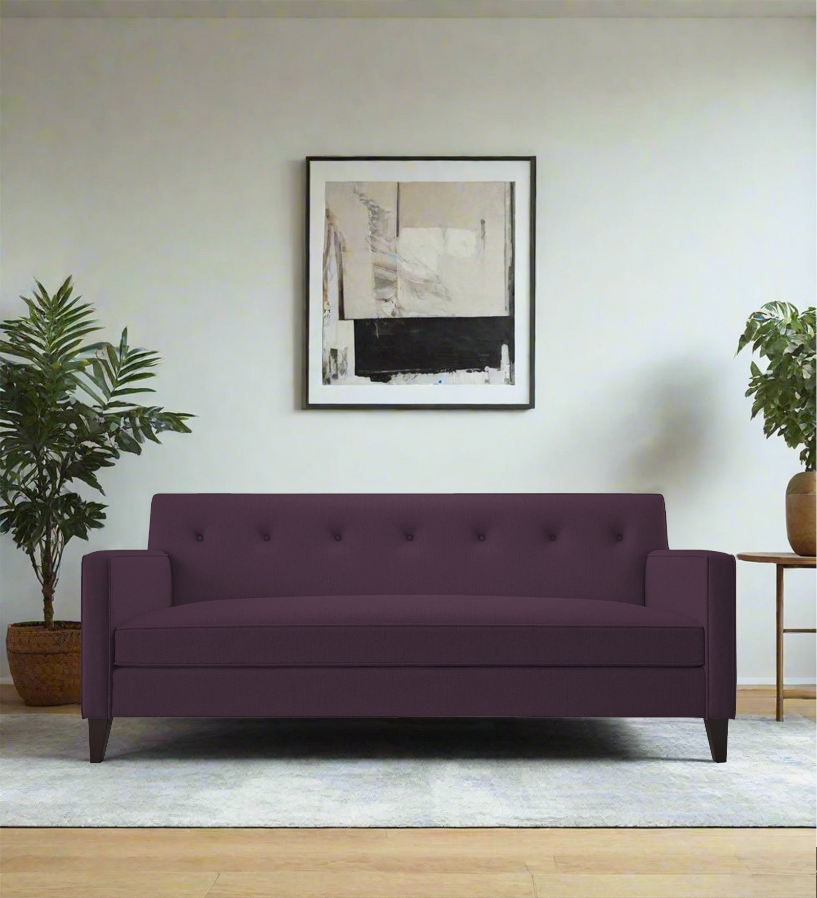 Miller Fabric 3 Seater Sofa In Greek Purple Colour - Febonic Living
