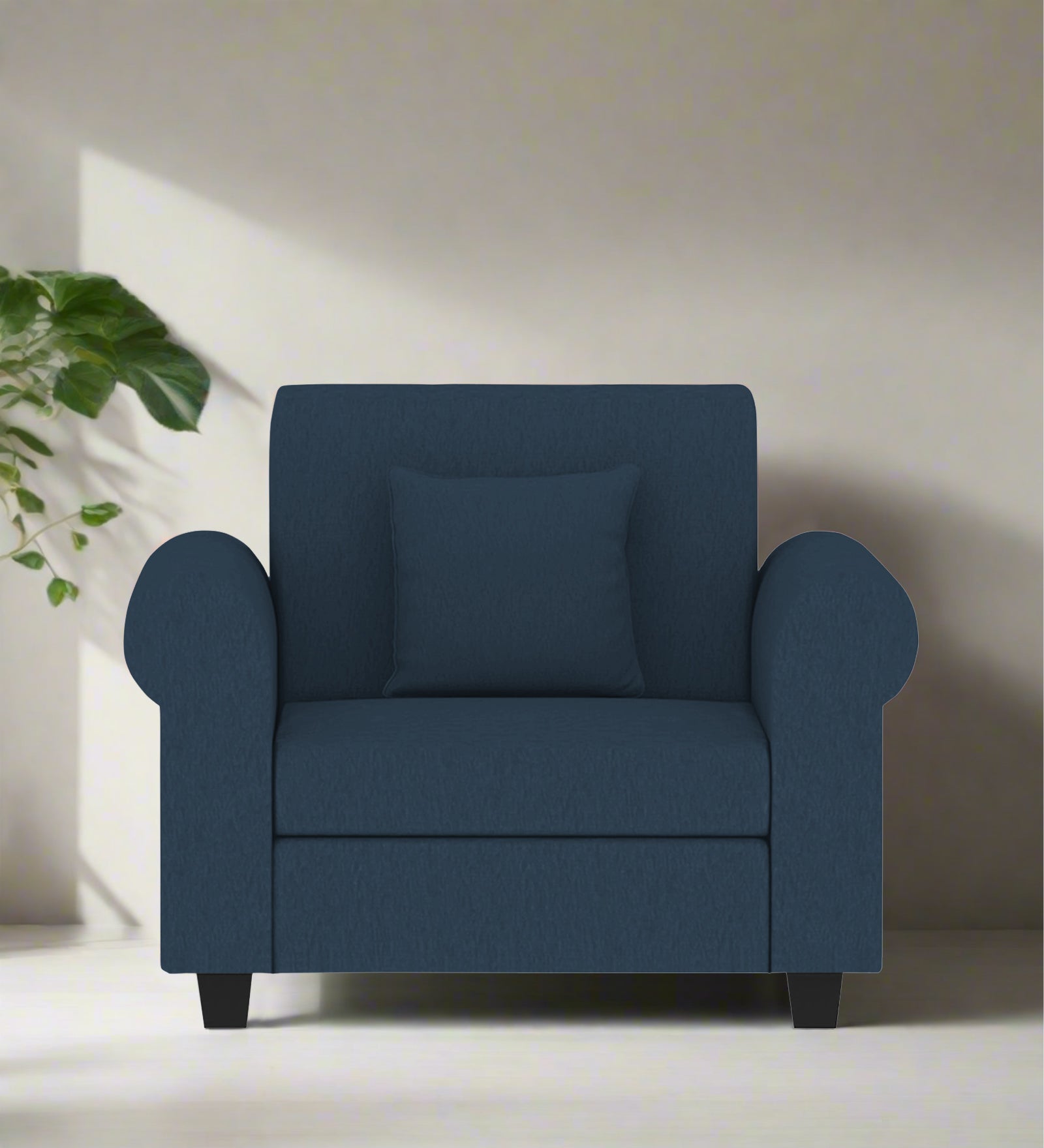 Derado Fabric 1 Seater Sofa In Light Blue Colour - Febonic Living
