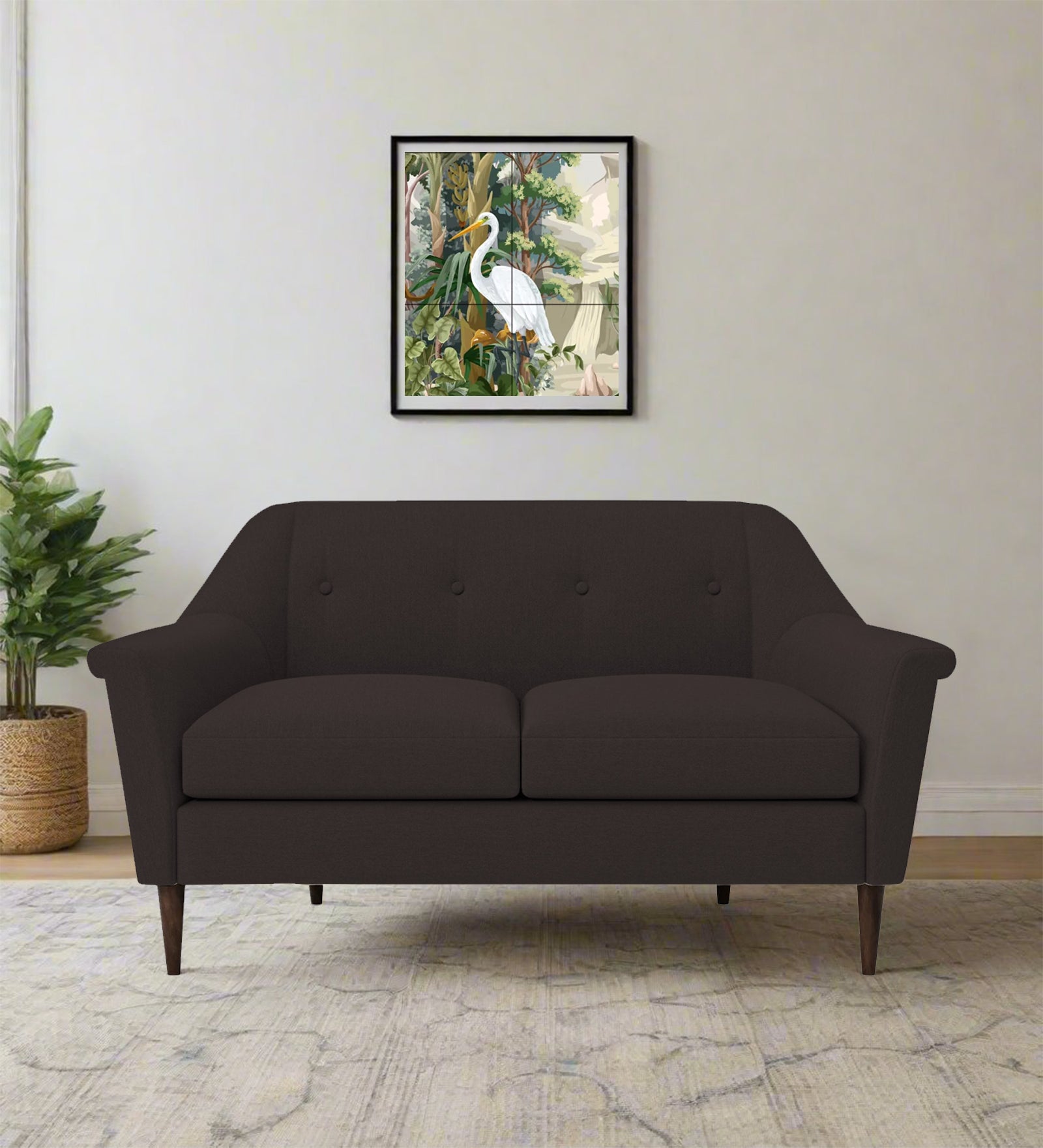 Homer Fabric 2 Seater Sofa In Pebble Brown Colour - Febonic Living