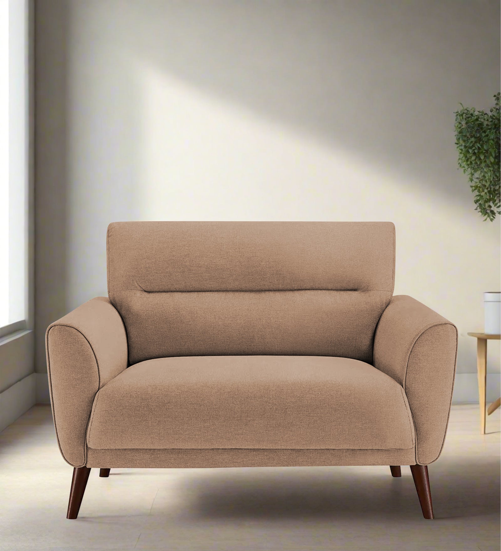 Castro Fabric 1 Seater Sofa In Cosmic Beige Colour - Febonic Living