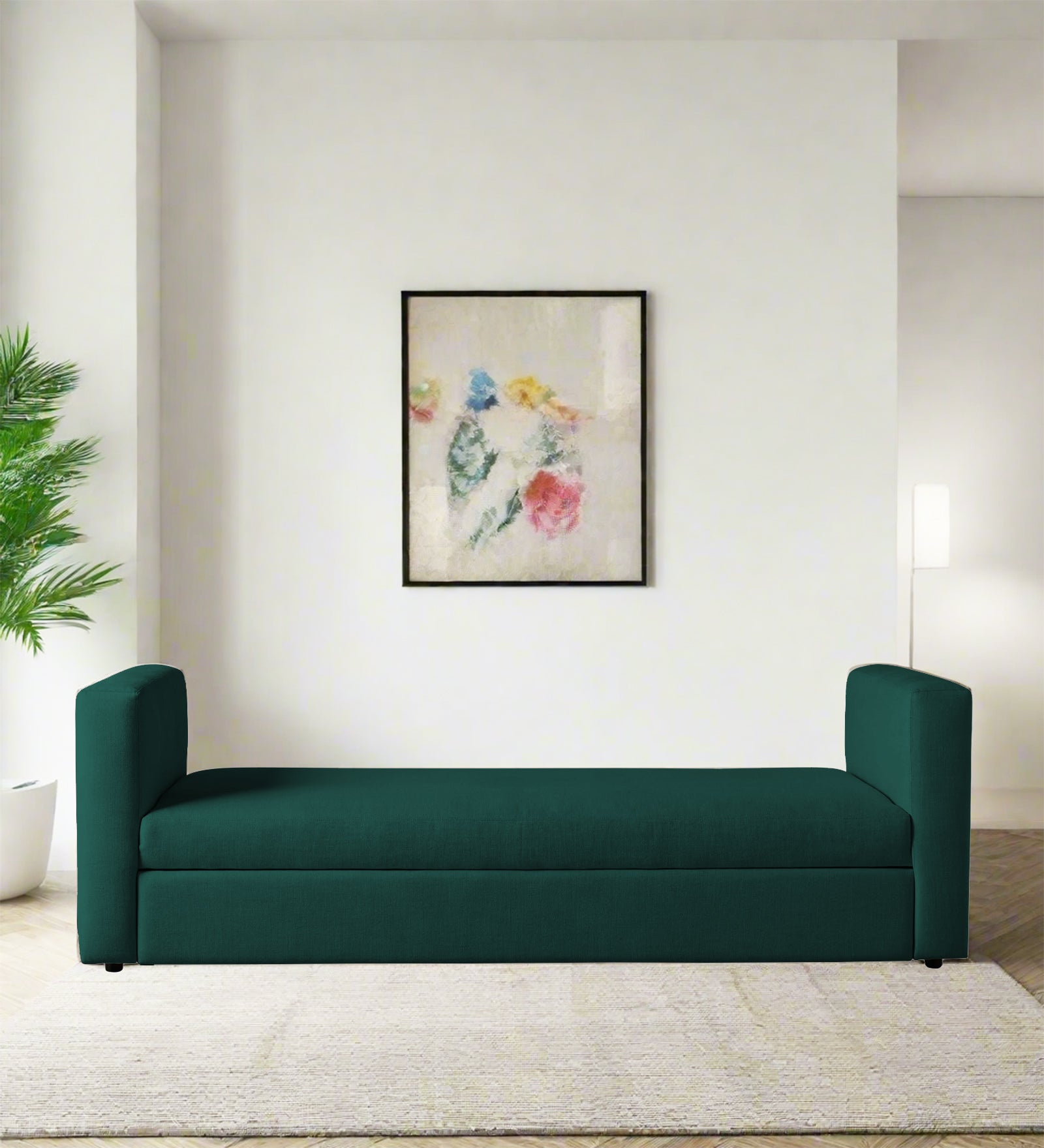 Tosy Fabric 3 Seater Pull Out Sofa Cum Bed In Sage Green Colour - Febonic Living