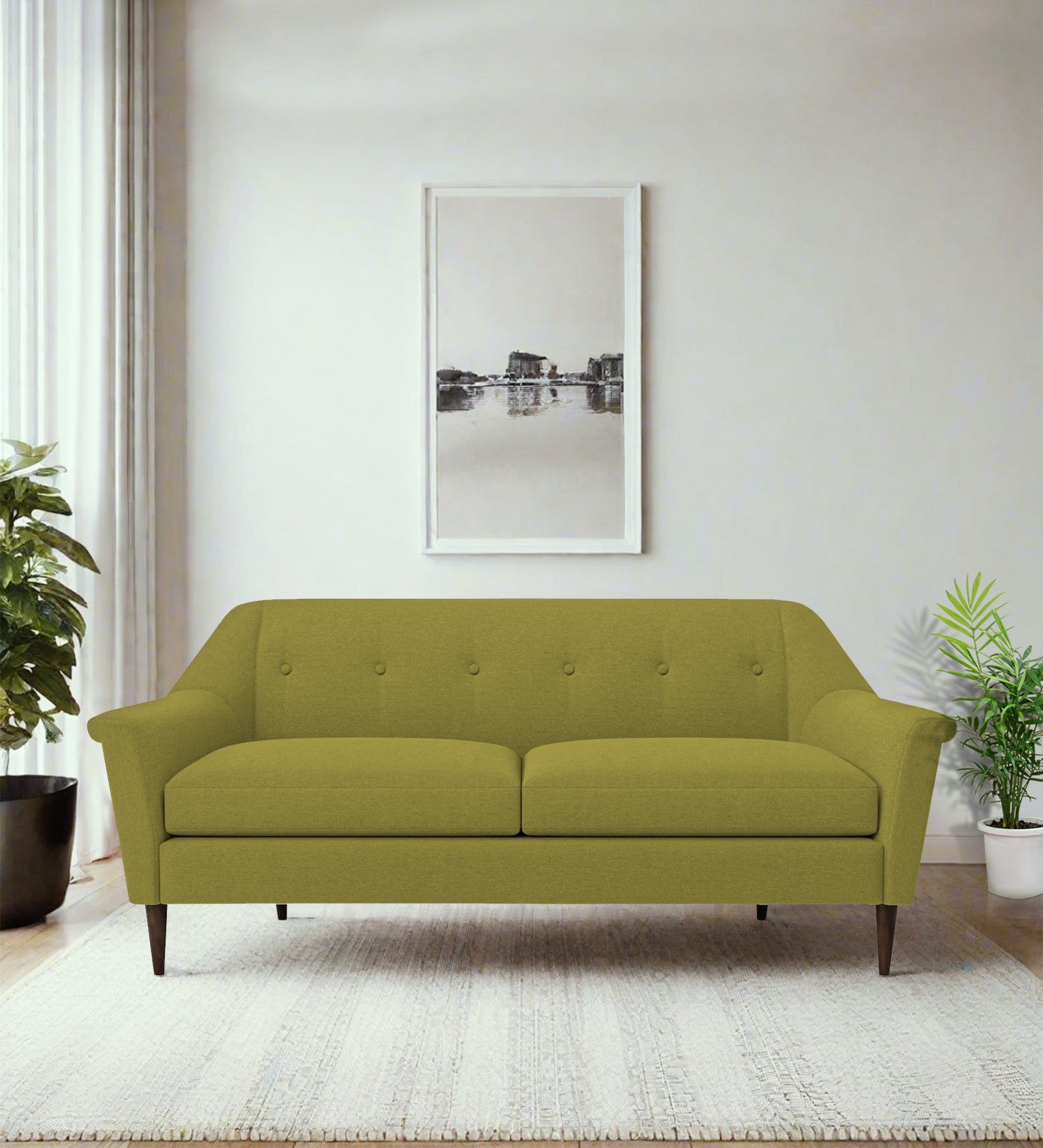 Homer Fabric 3 Seater Sofa In Kelly Green Colour - Febonic Living