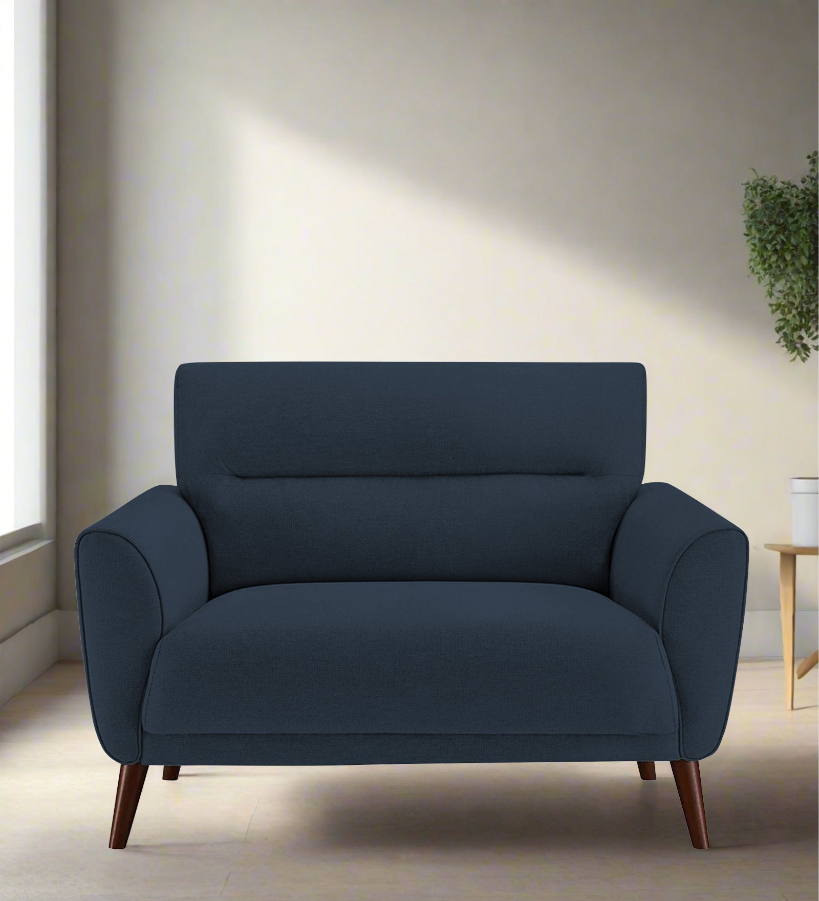 Castro Fabric 1 Seater Sofa In Denim Blue Colour - Febonic Living