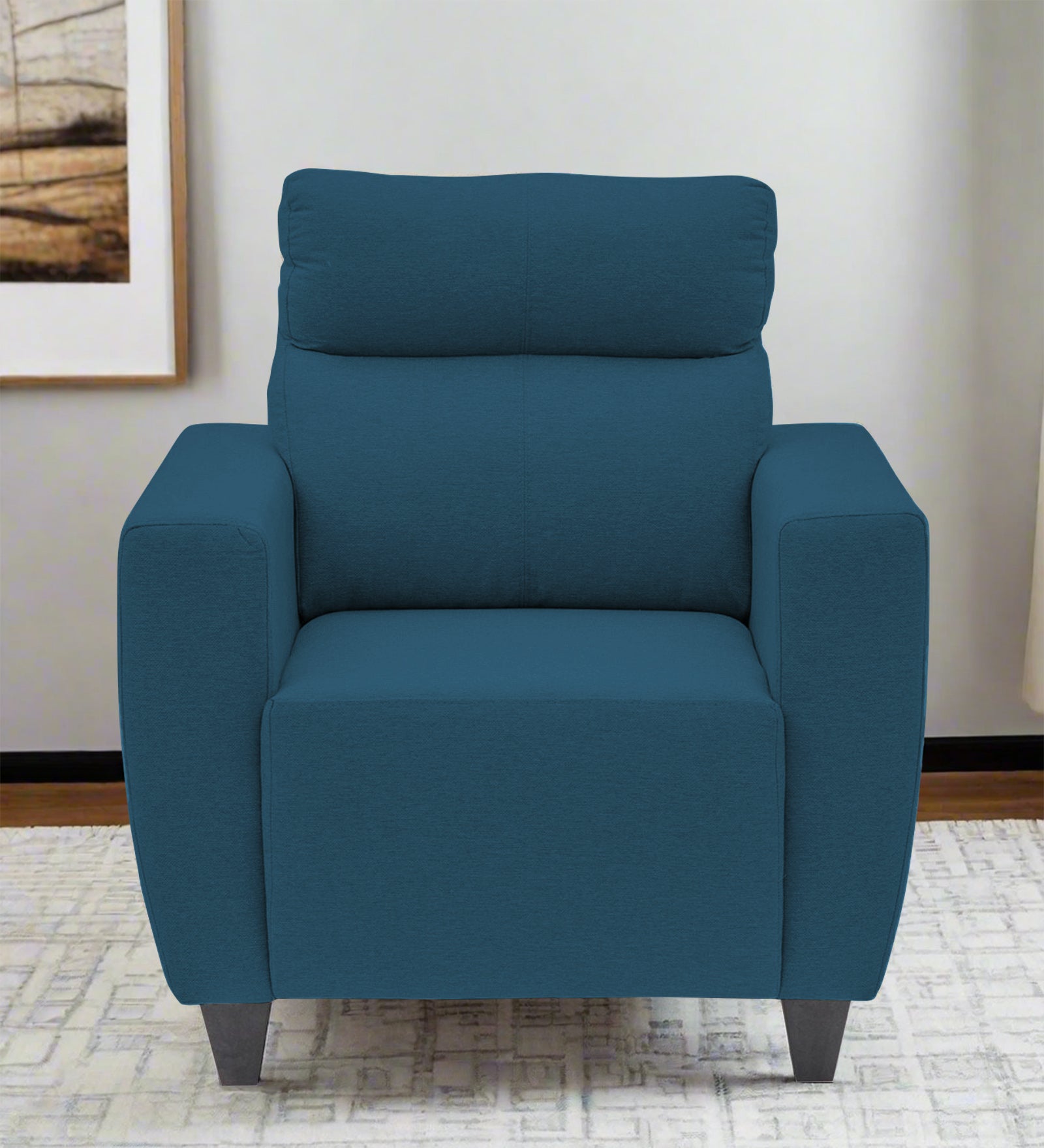 Honor Fabric 1 Seater Sofa In Eclipse Blue Colour - Febonic Living