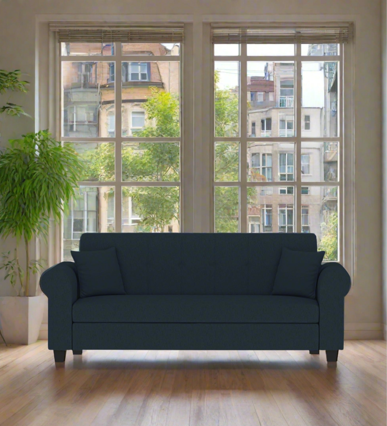 Derado Fabric 3 Seater Sofa In Denim Blue Colour - Febonic Living