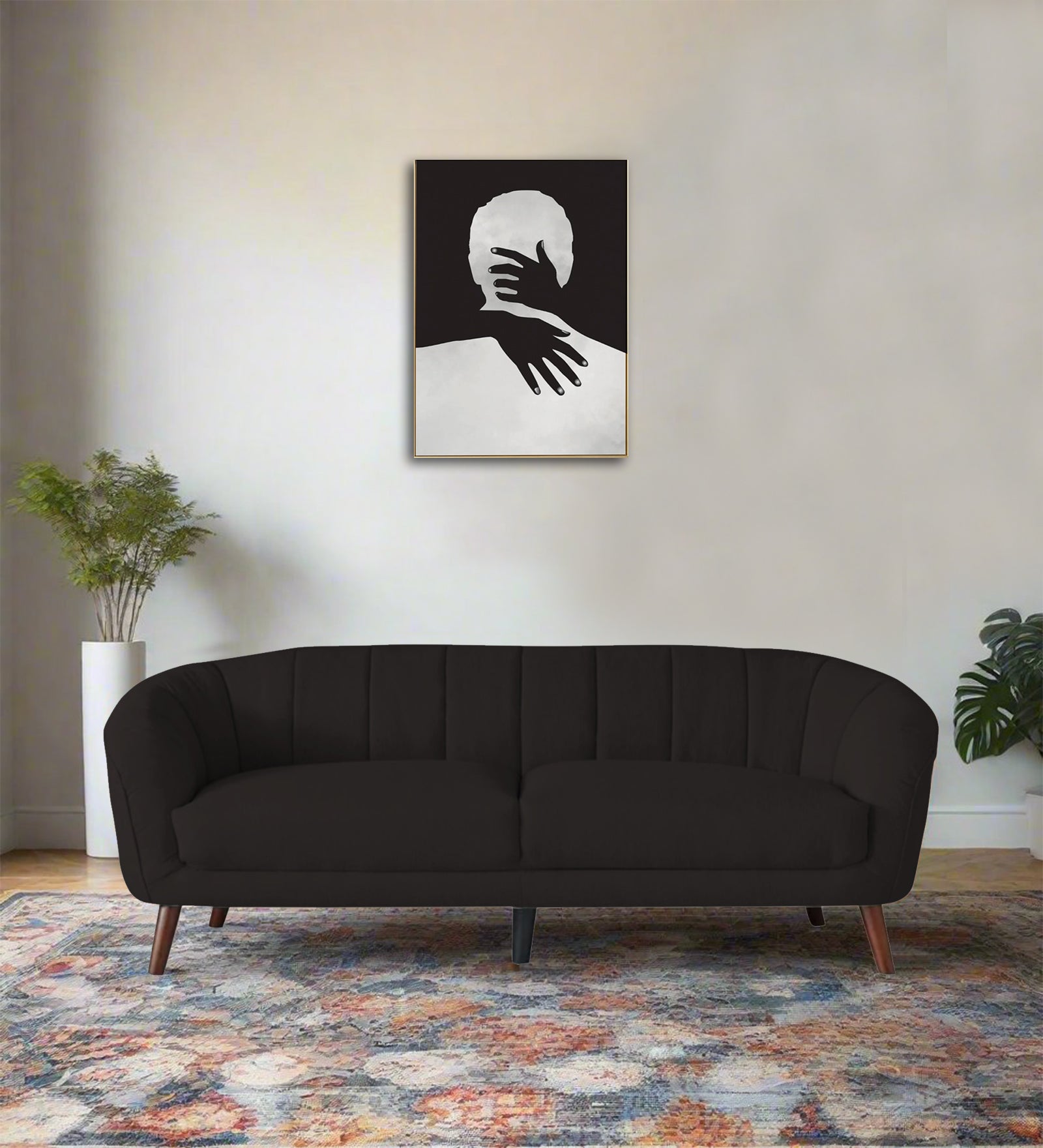 Benjamin Fabric 3 Seater Sofa In Cara Brown Colour - Febonic Living