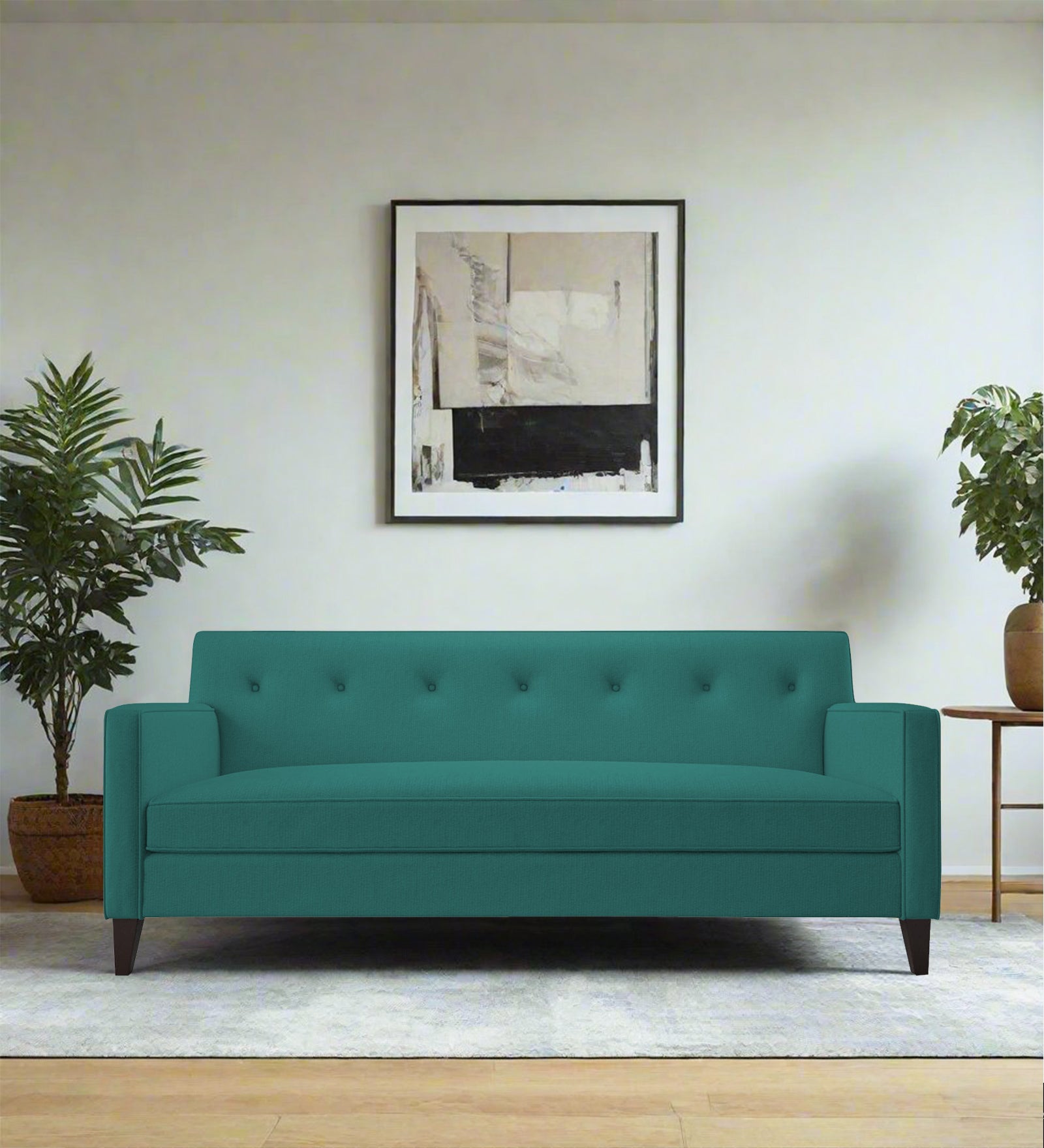 Miller Fabric 3 Seater Sofa In Sea Green Colour - Febonic Living