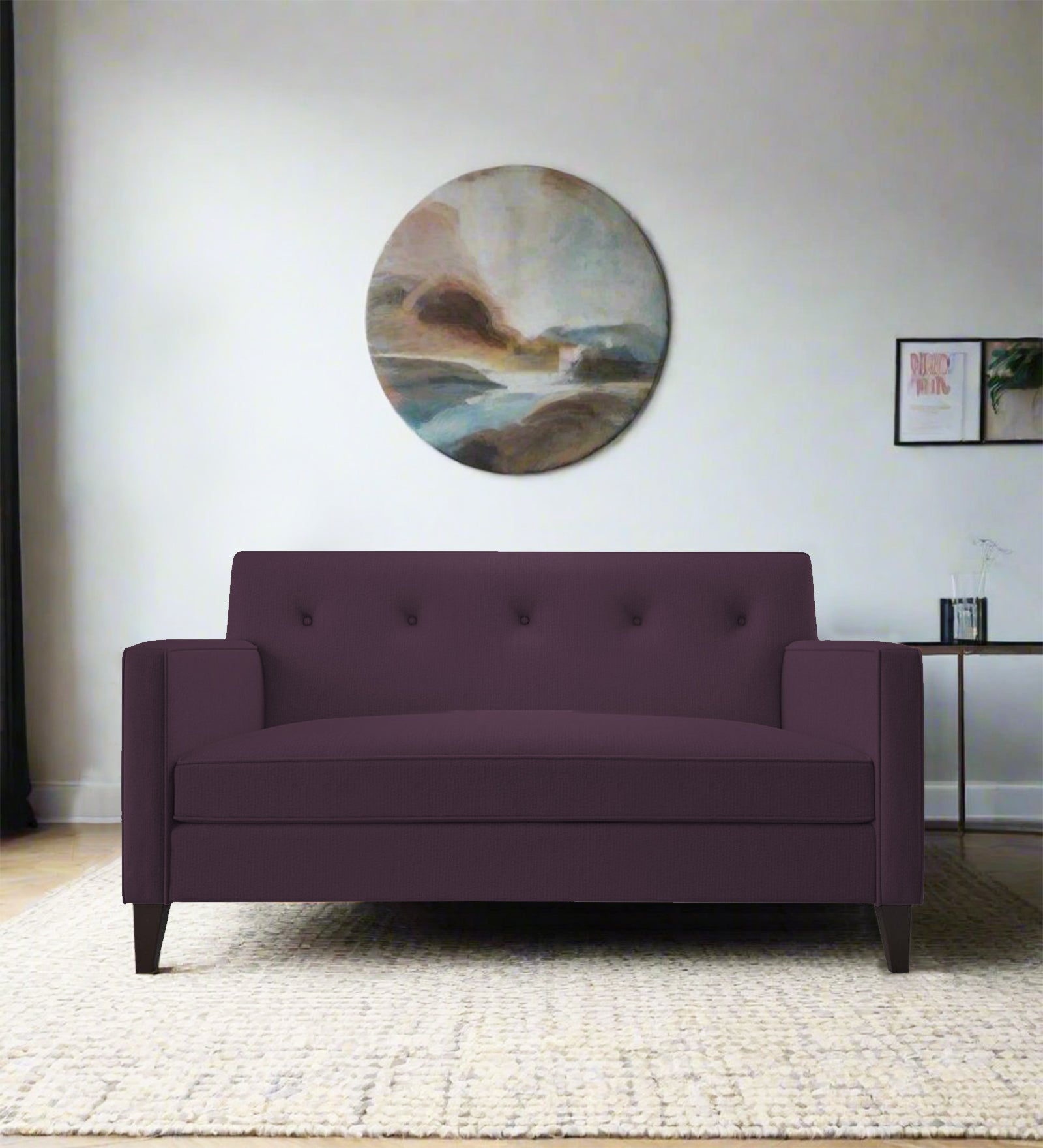 Miller Fabric 2 Seater Sofa In Greek Purple Colour - Febonic Living