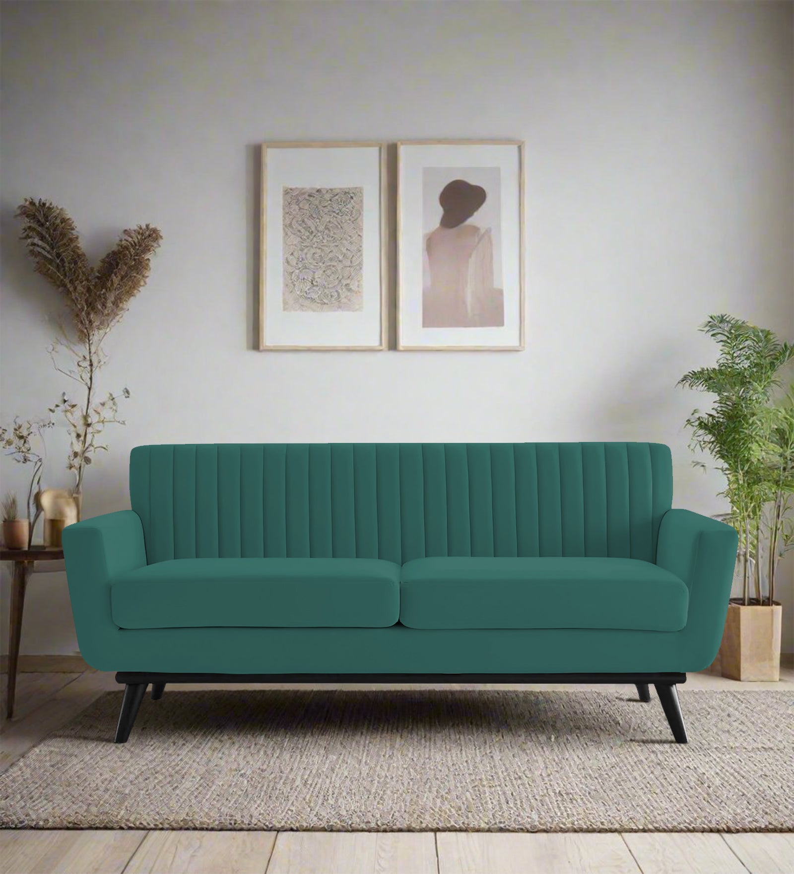 Tucker Velvet 2 Seater Sofa In Pine Green Colour - Febonic Living