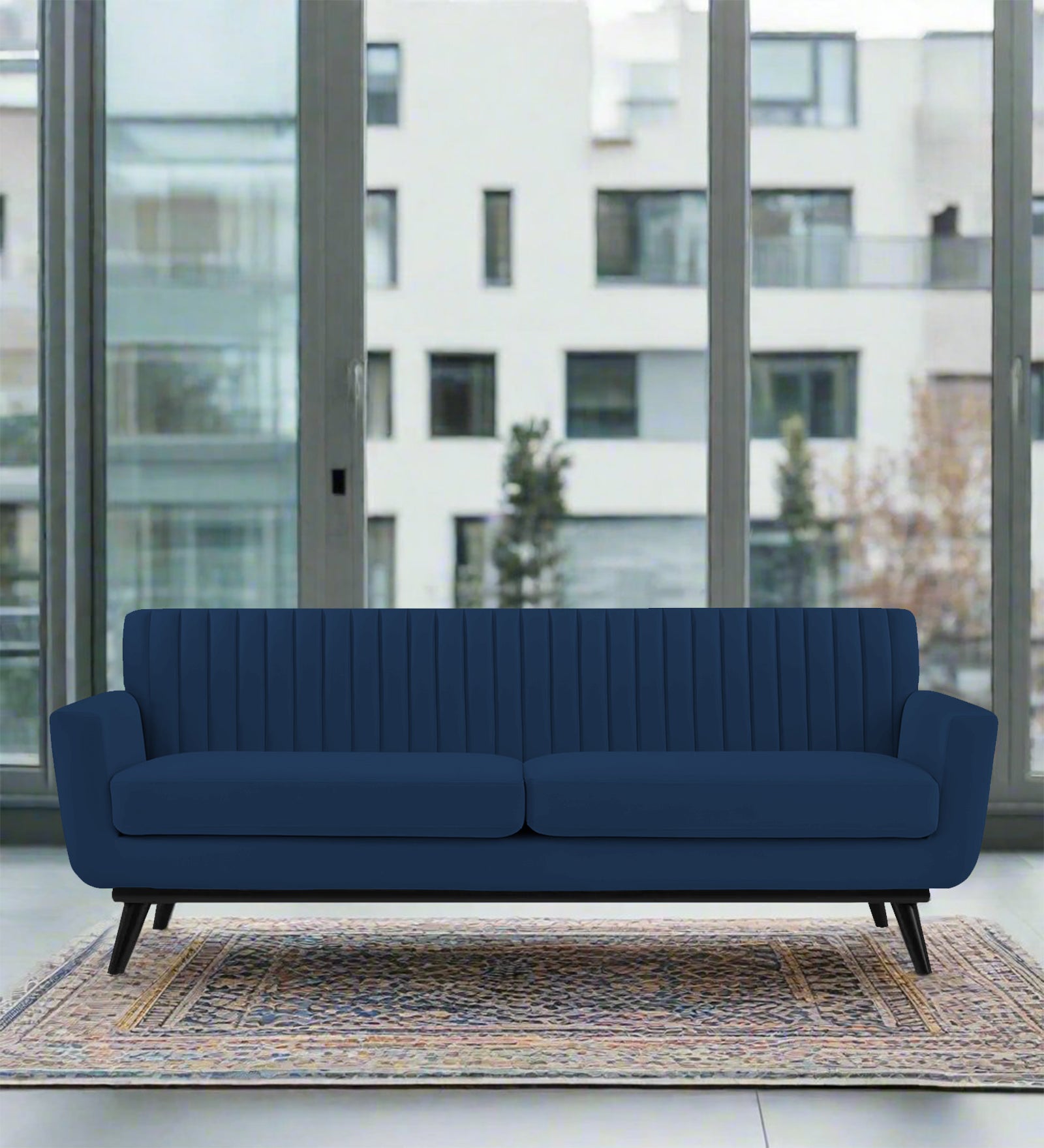 Tucker Velvet 3 Seater Sofa In Imperial Blue Colour - Febonic Living