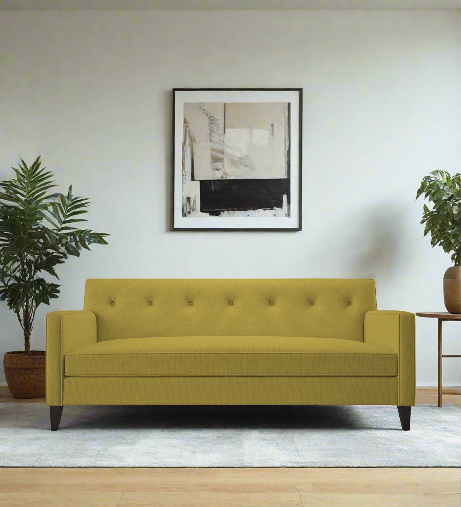 Miller Fabric 3 Seater Sofa In Parrot Green Colour - Febonic Living