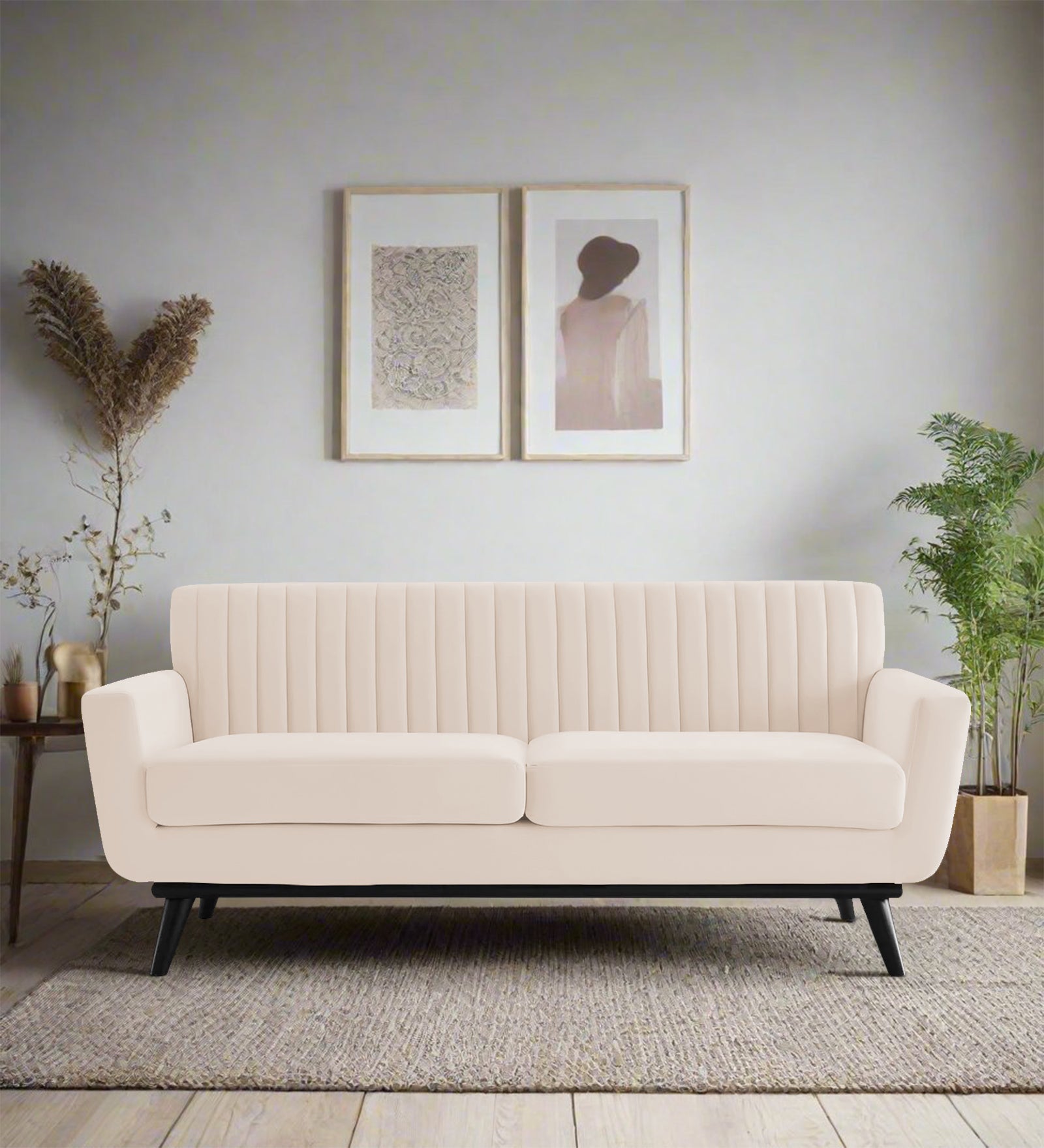 Tucker Velvet 2 Seater Sofa In Camel Beige Colour - Febonic Living