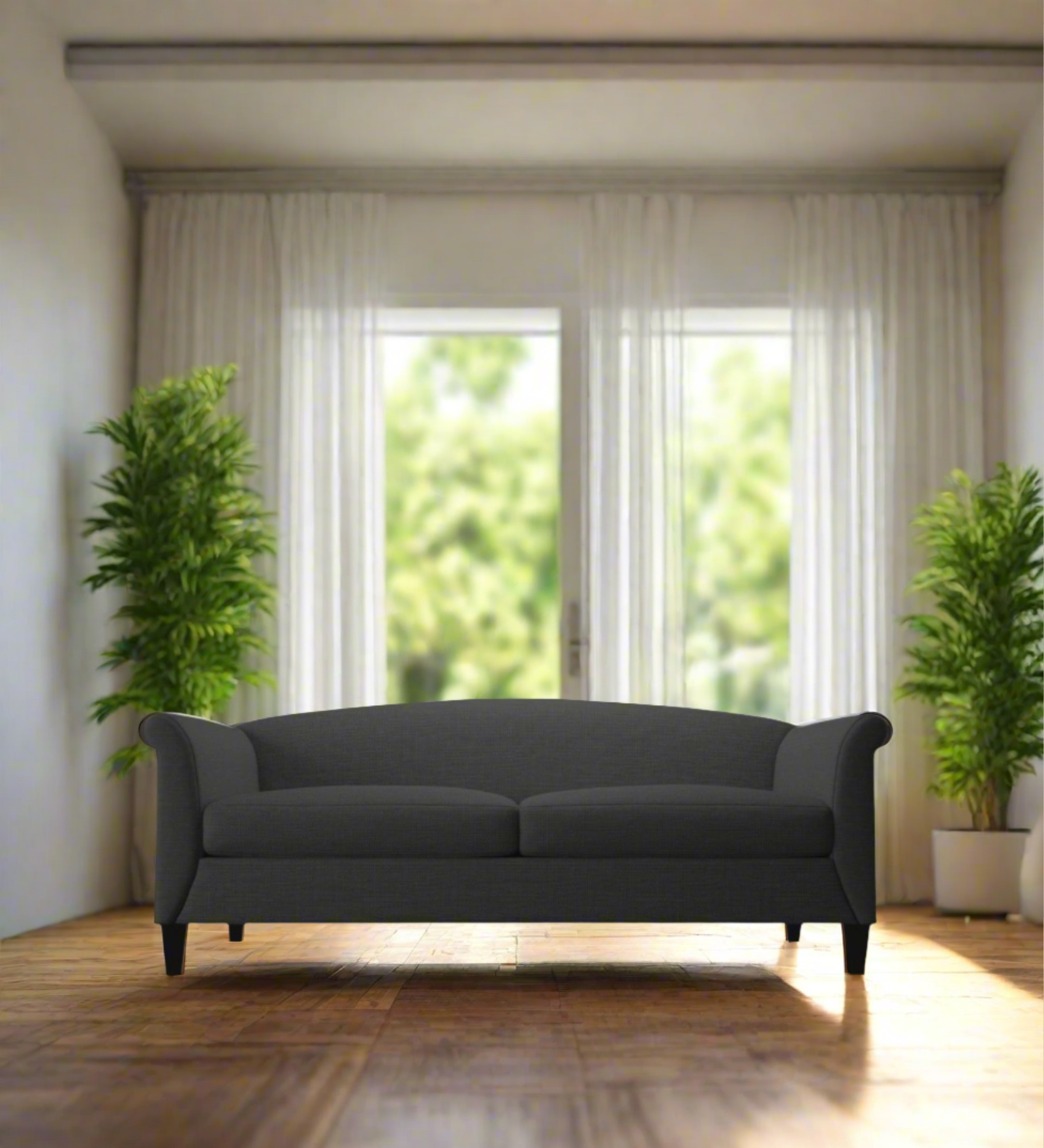 Kimber Fabric 3 Seater Sofa In Charcoal Grey Colour - Febonic Living