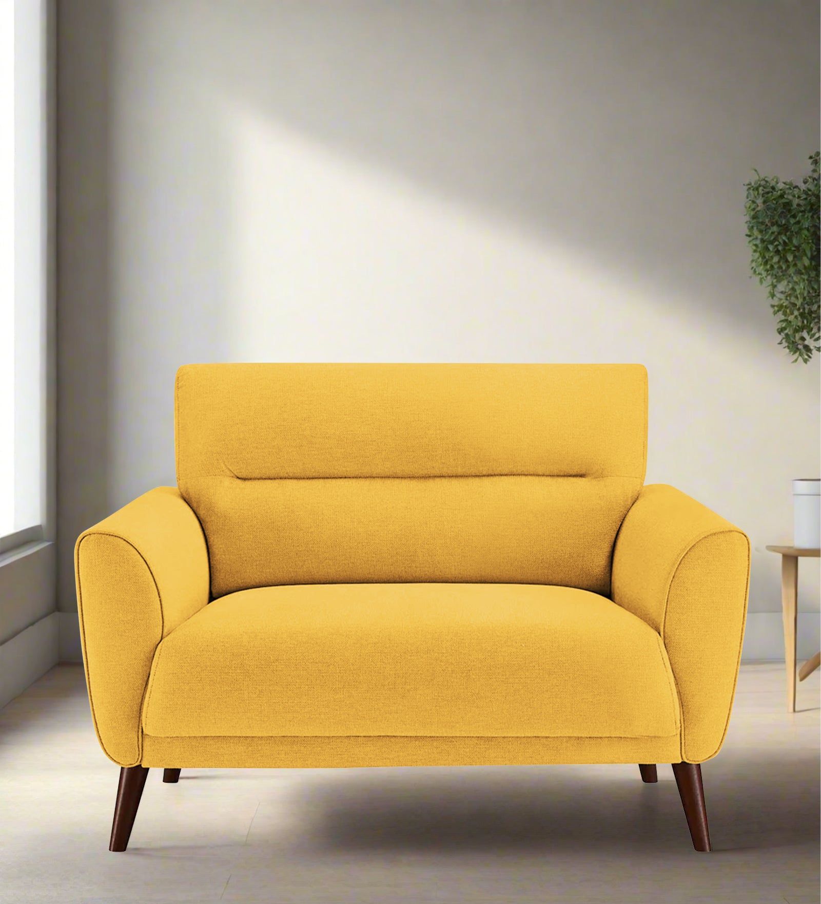 Castro Fabric 1 Seater Sofa In Bold Yellow Colour - Febonic Living