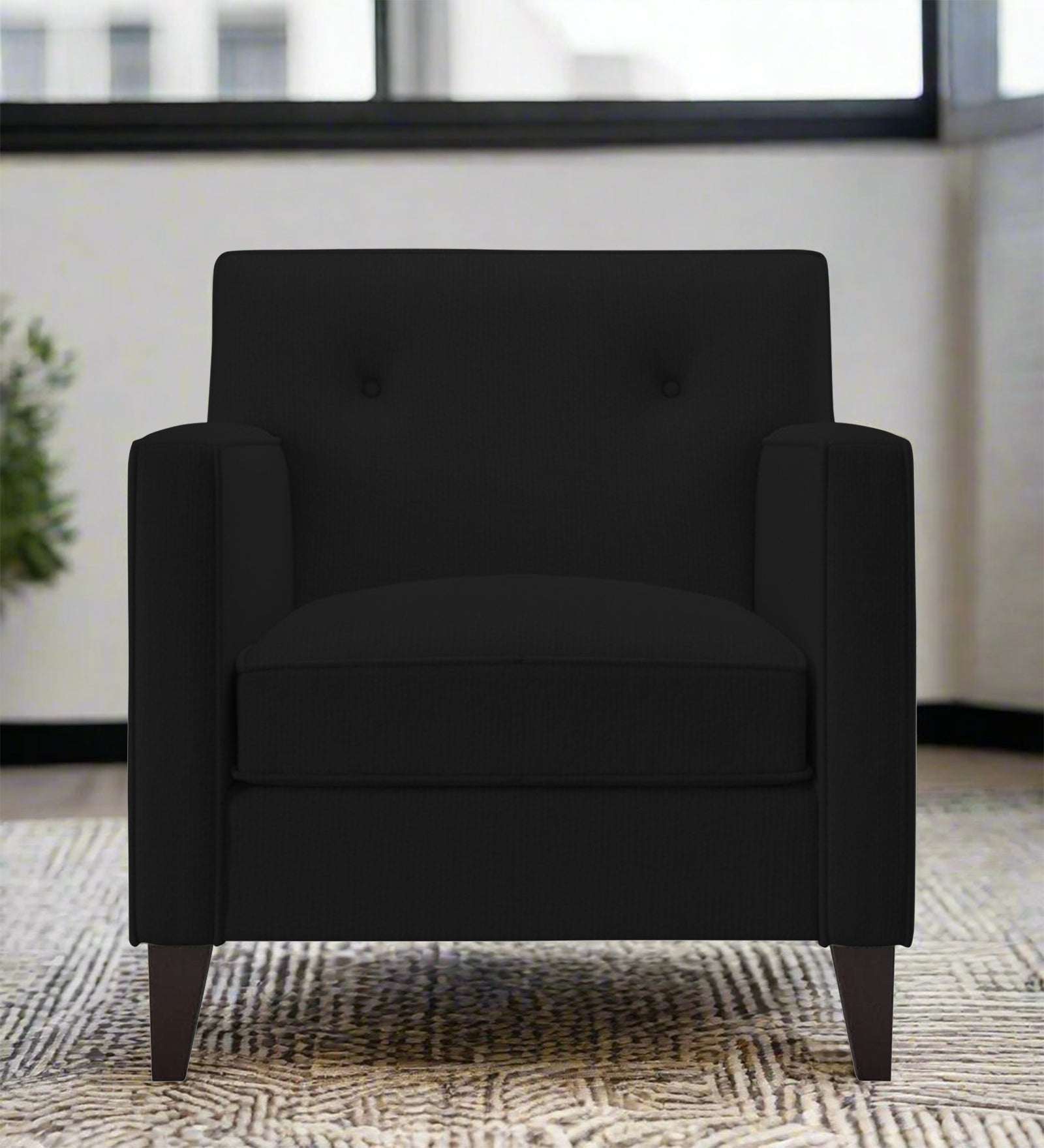 Miller Fabric 1 Seater Sofa In Zed Black Colour - Febonic Living