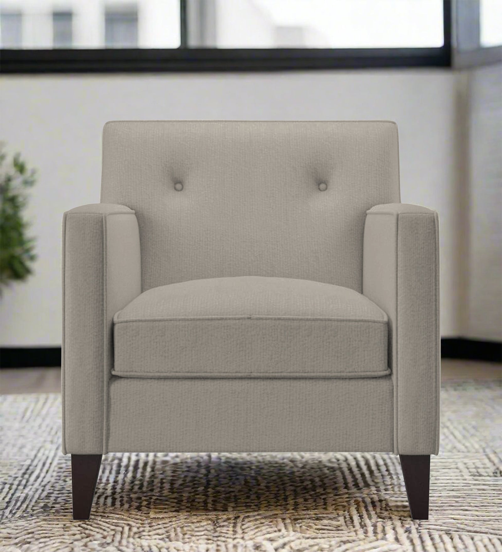 Miller Fabric 1 Seater Sofa In Ash Grey Colour - Febonic Living