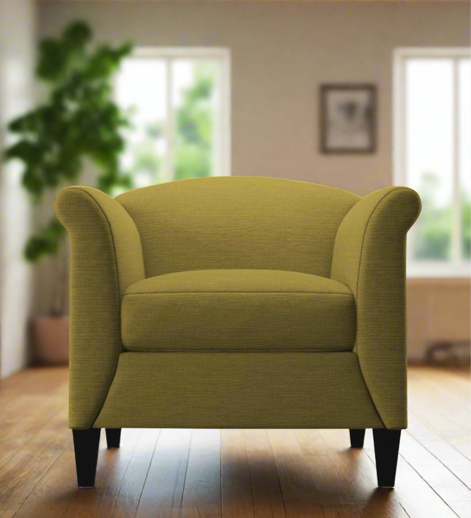Kimber Fabric 1 Seater Sofa in Parrot Green Colour