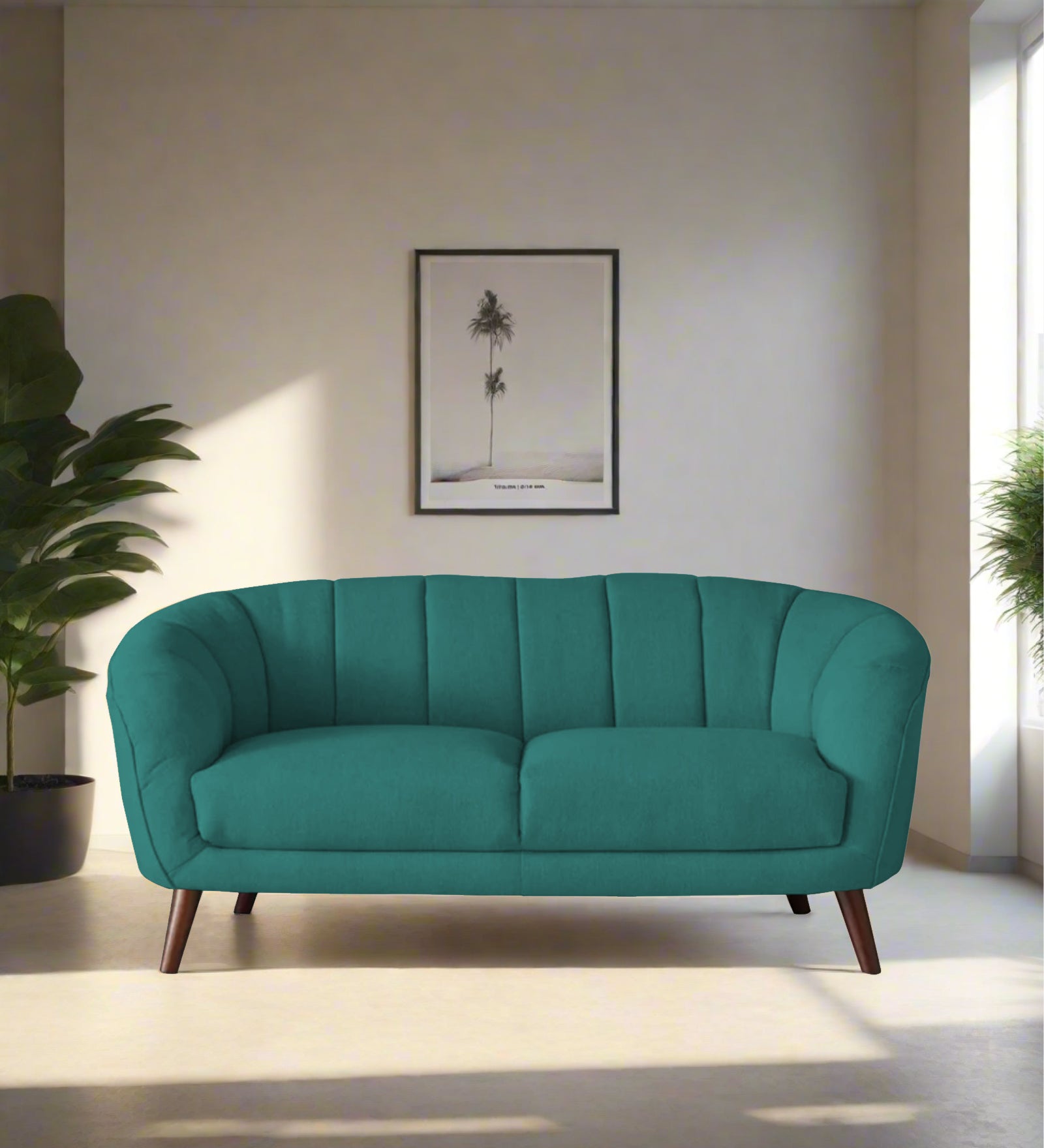 Benjamin Fabric 2 Seater Sofa In Sea Green Colour - Febonic Living