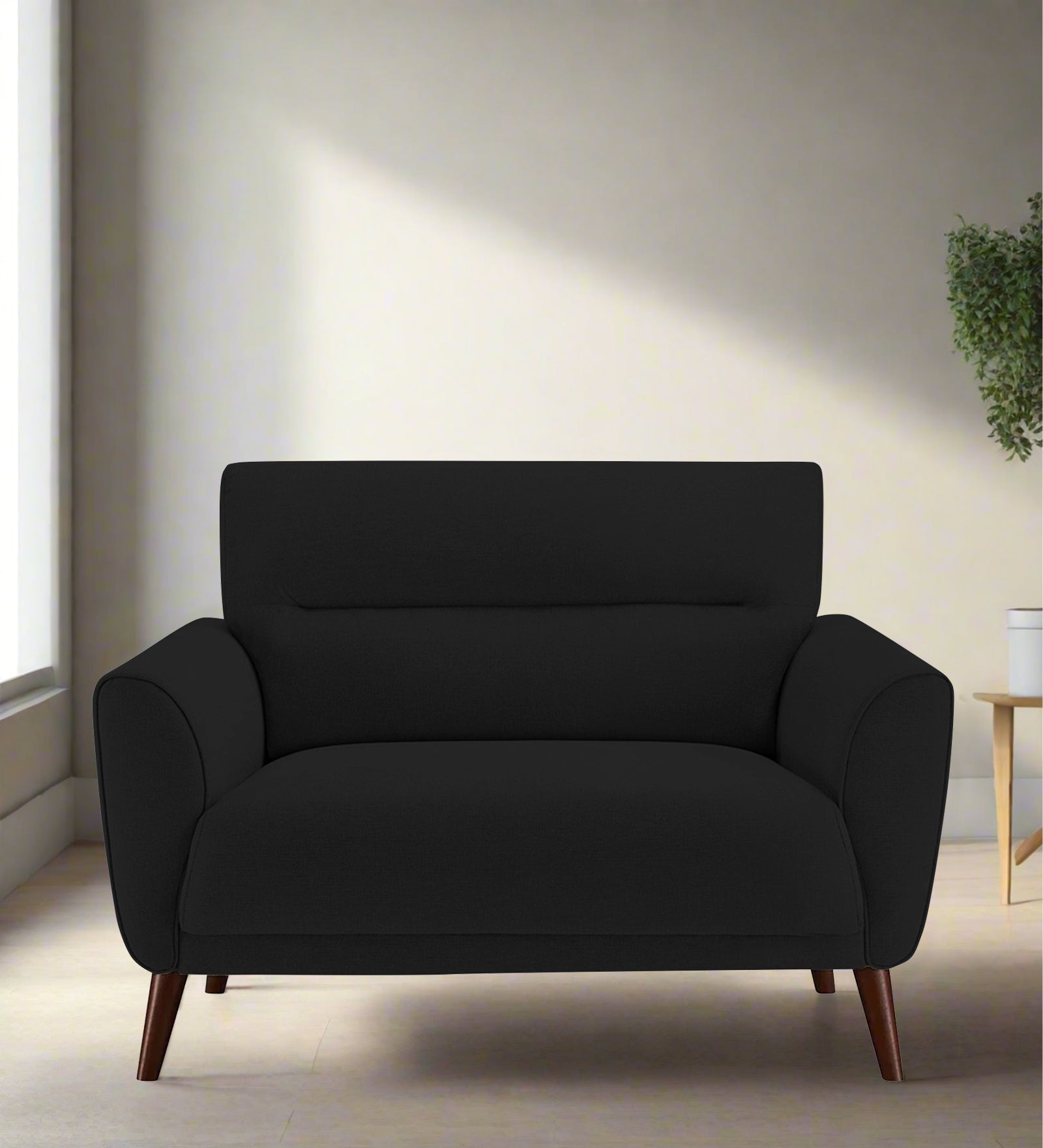 Castro Fabric 1 Seater Sofa In Zed Black Colour - Febonic Living