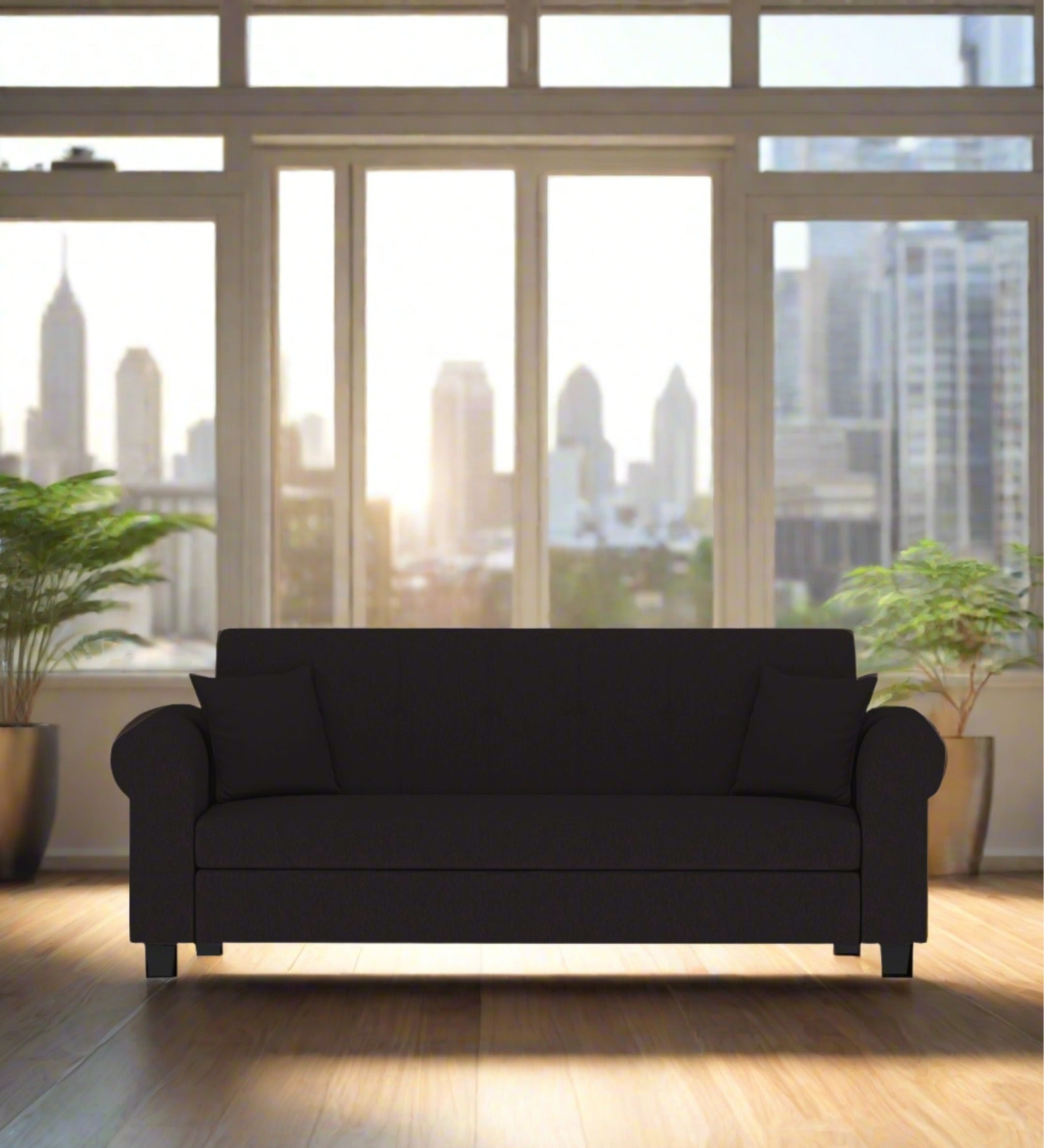 Derado Fabric 3 Seater Sofa In Cara Brown Colour - Febonic Living
