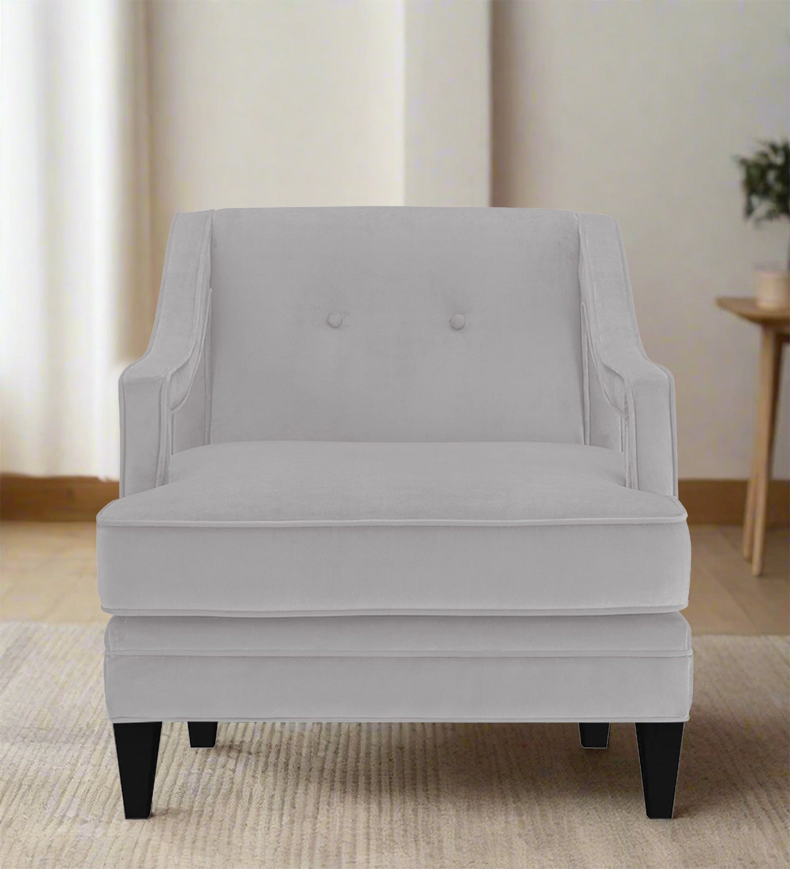 Daffy Velvet 1 Seater Sofa In Concrete Grey Colour - Febonic Living