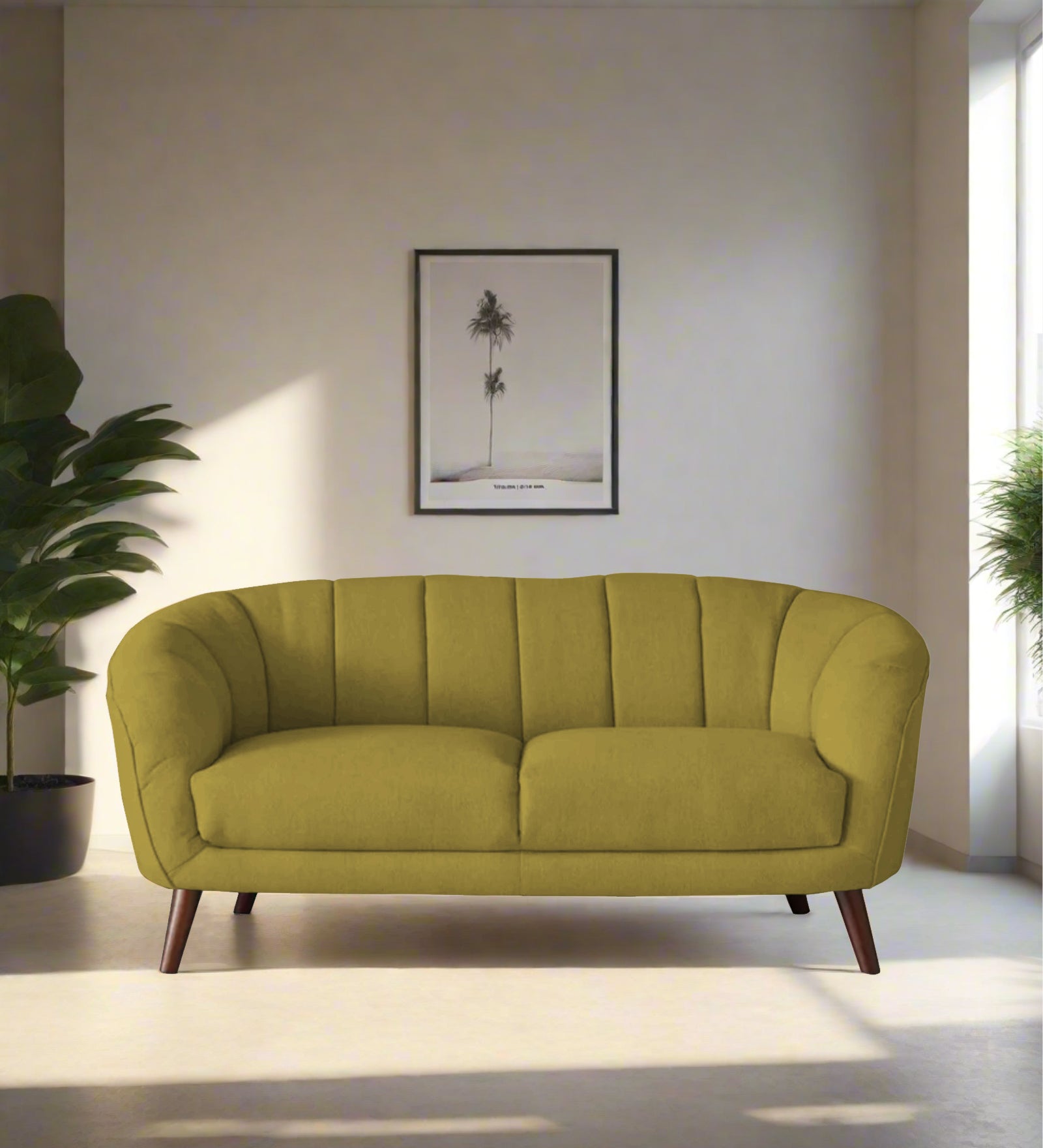 Benjamin Fabric 2 Seater Sofa In Parrot Green Colour - Febonic Living