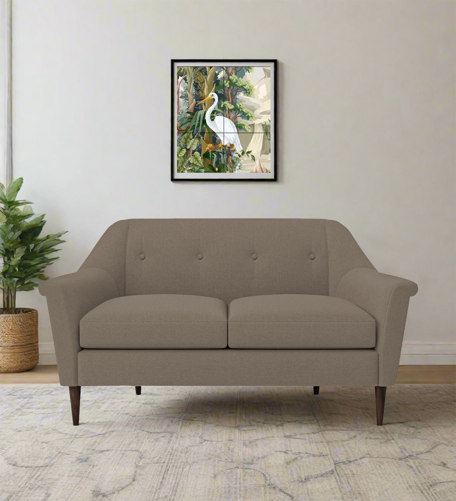 Homer Fabric 2 Seater Sofa In Hazel Beige Colour - Febonic Living
