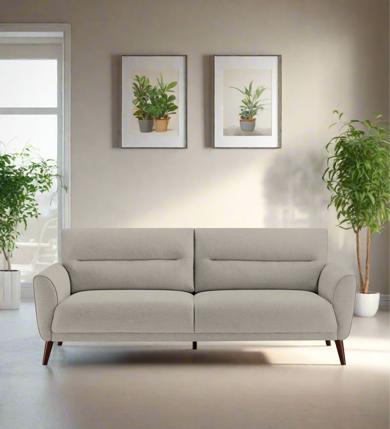 Castro Fabric 3 Seater Sofa In Ash Grey Colour - Febonic Living