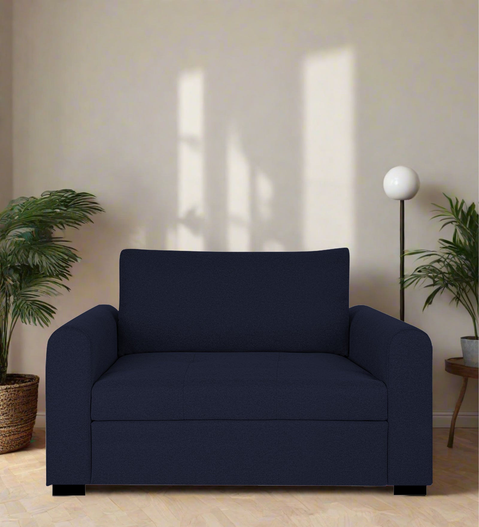 Sigma Fabric 1 Seater Sofa In Royal Blue Colour - Febonic Living